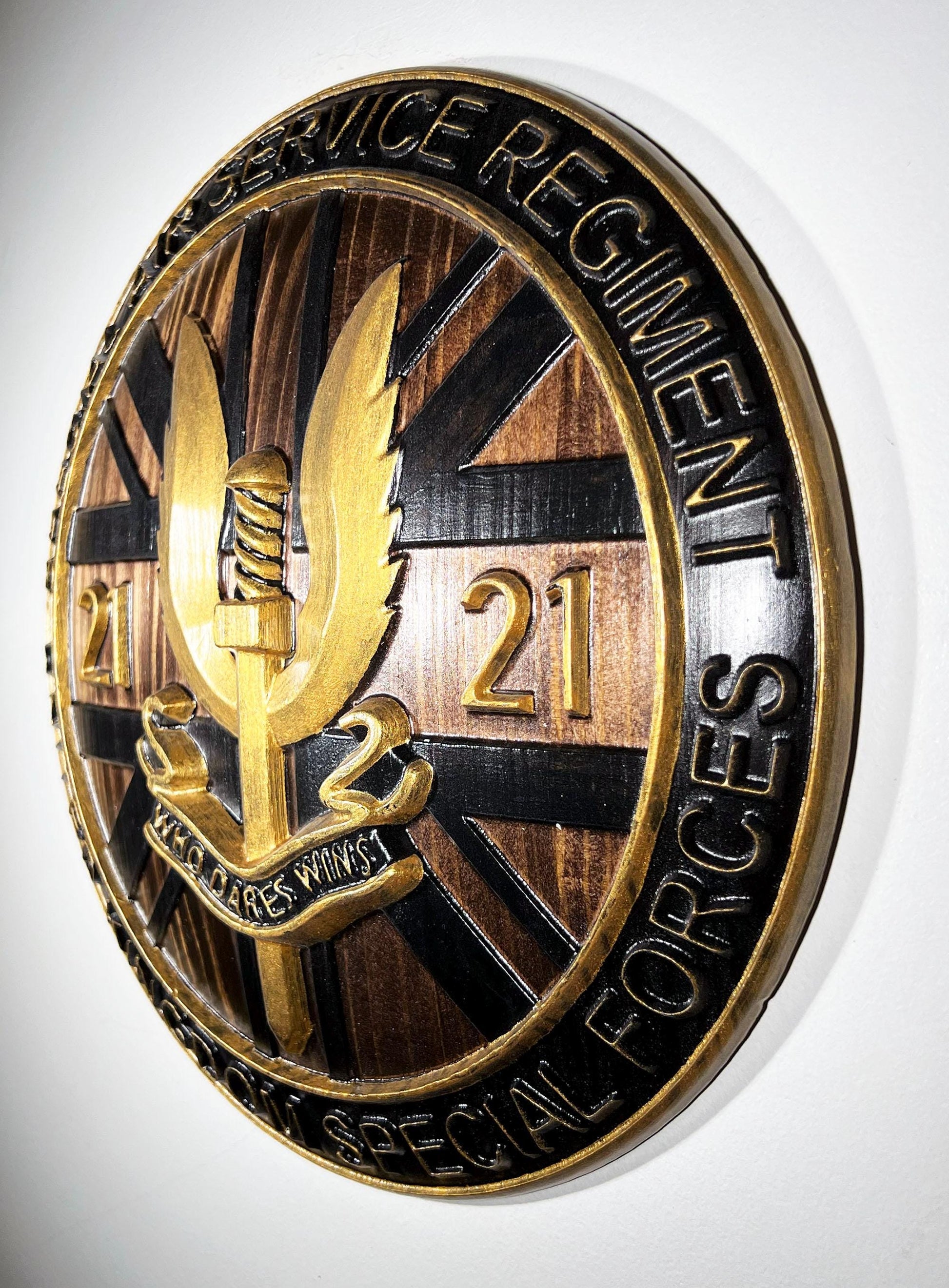Special Air Service (SAS) 21 Emblem 12" Unit Plaque Black