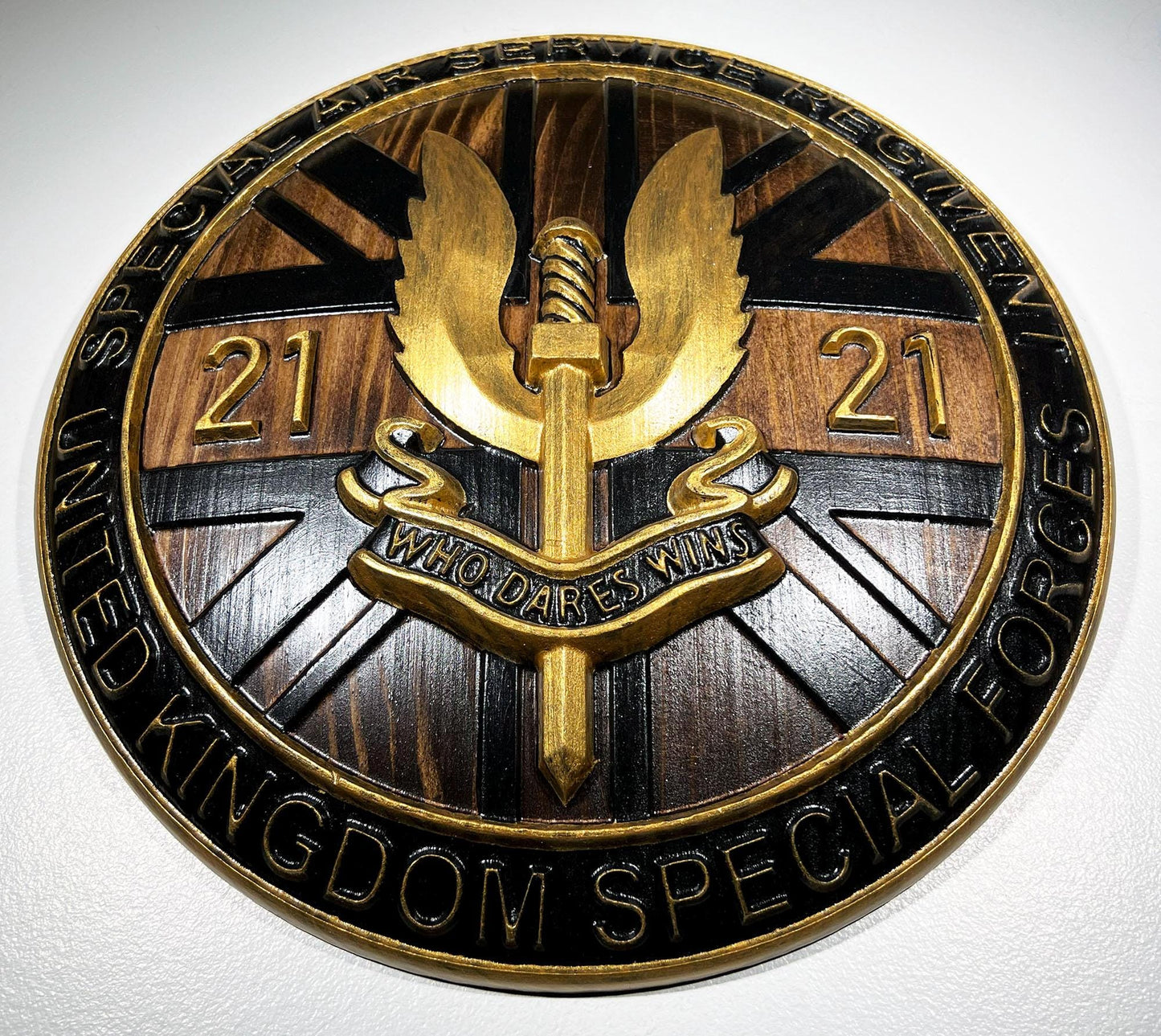 Special Air Service (SAS) 21 Emblem 12" Unit Plaque Black