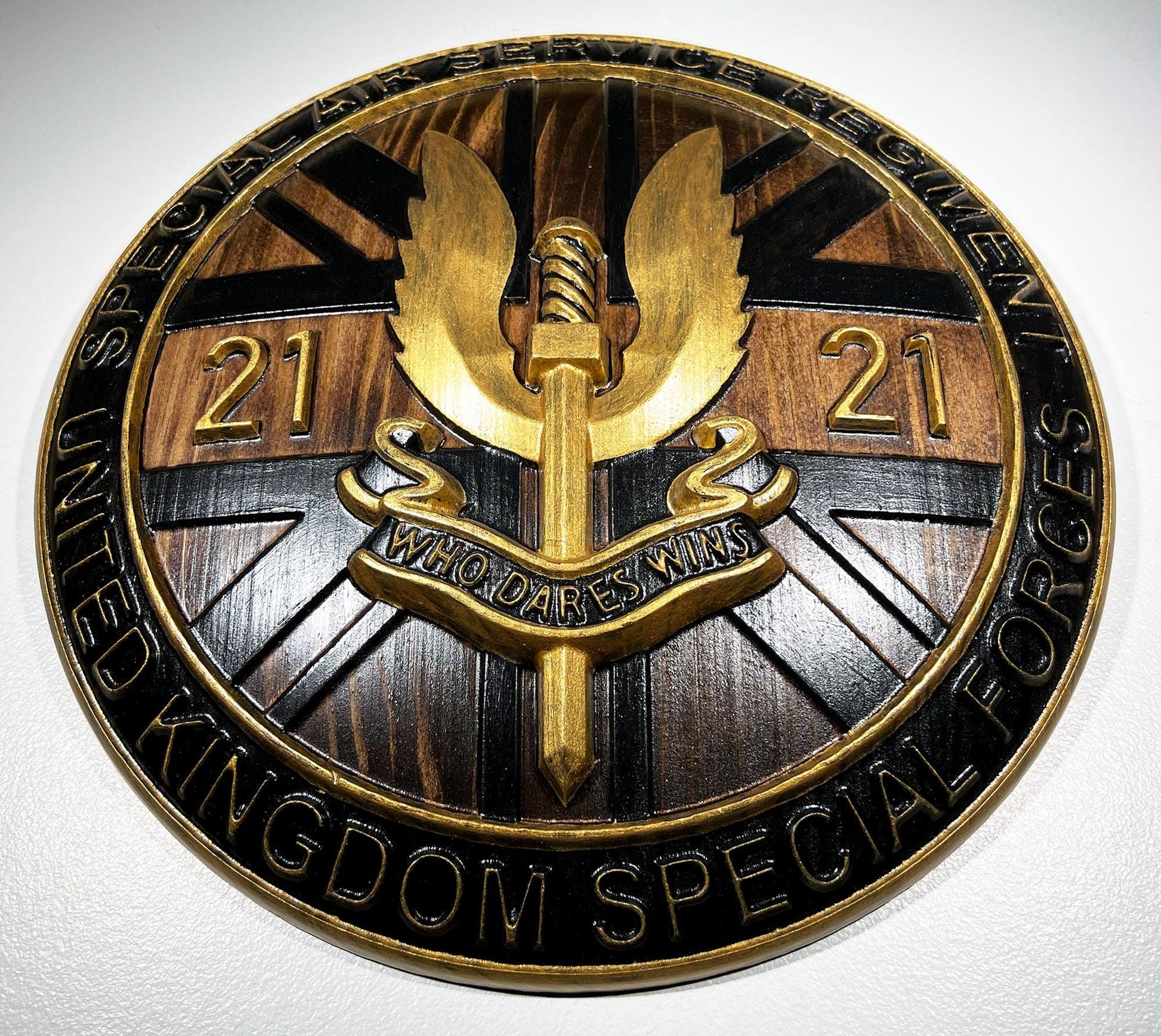 Special Air Service (SAS) 21 Emblem 12" Unit Plaque Black