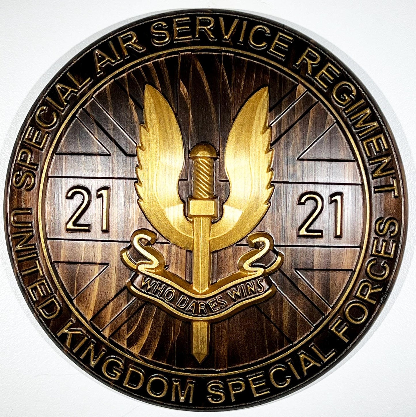Special Air Service (SAS) 21 Emblem Java Gold 12" Unit Plaque