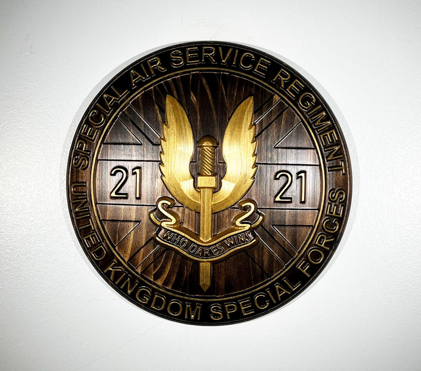Special Air Service (SAS) 21 Emblem Java Gold 12" Unit Plaque