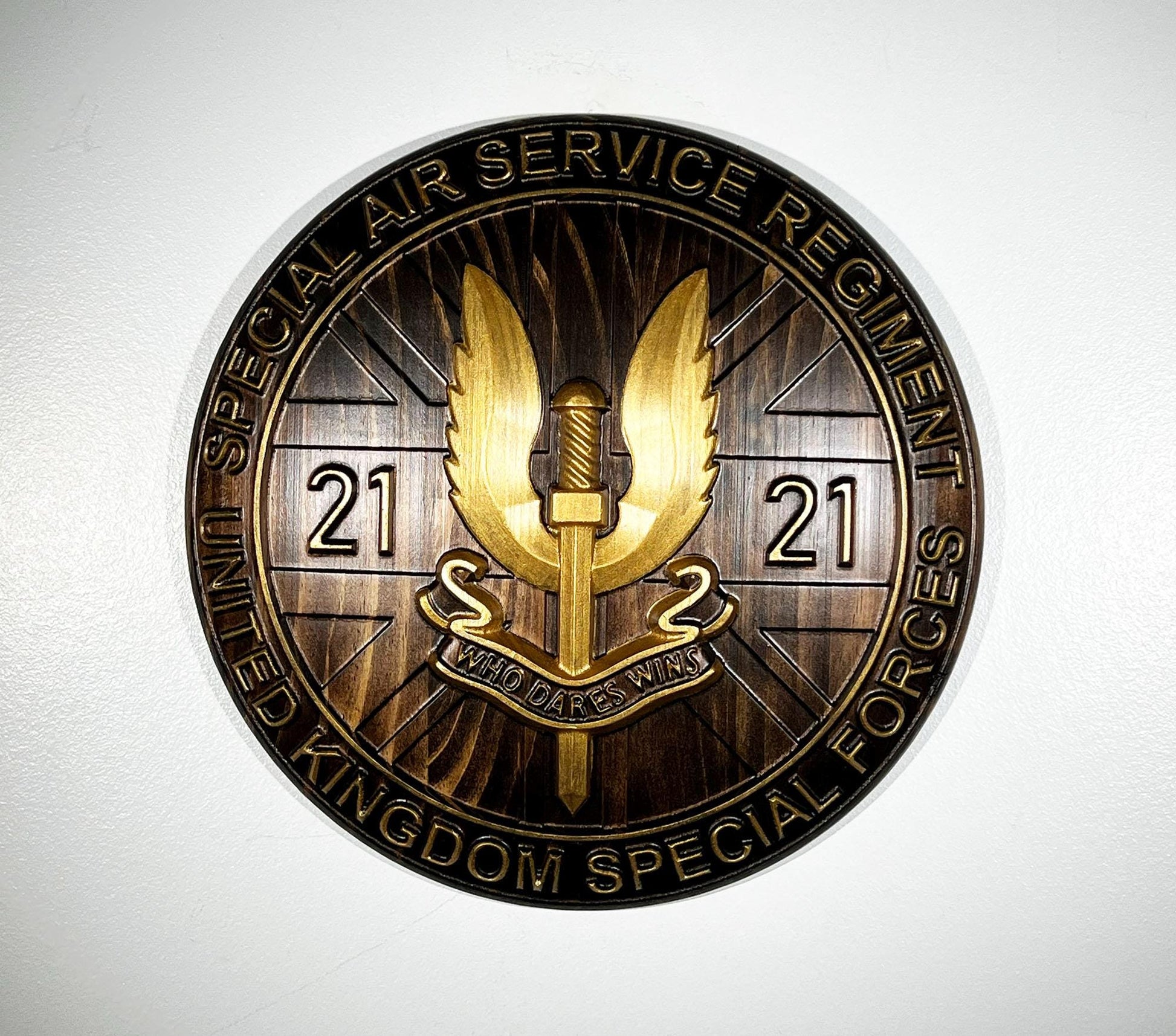 Special Air Service (SAS) 21 Emblem Java Gold 12" Unit Plaque