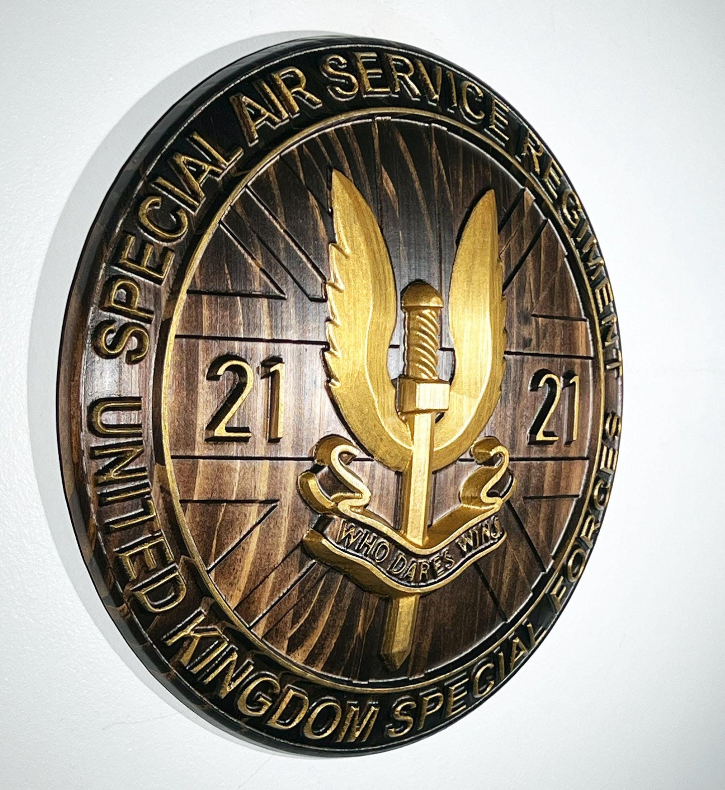 Special Air Service (SAS) 21 Emblem Java Gold 12" Unit Plaque