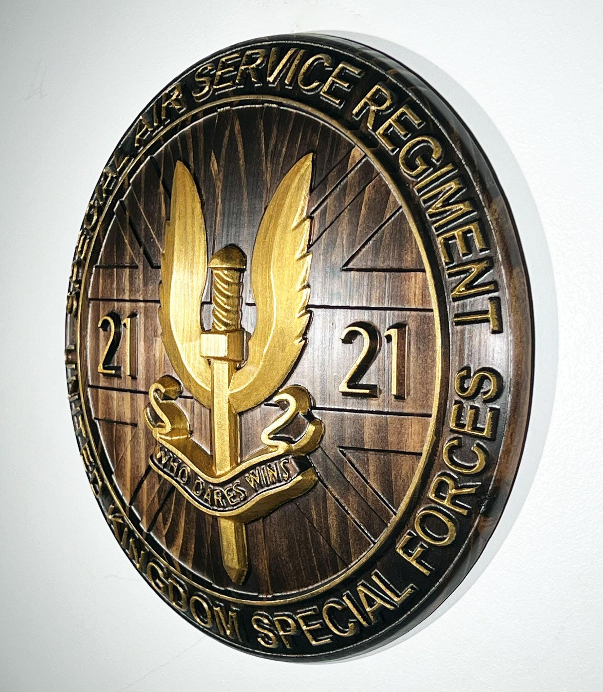 Special Air Service (SAS) 21 Emblem Java Gold 12" Unit Plaque