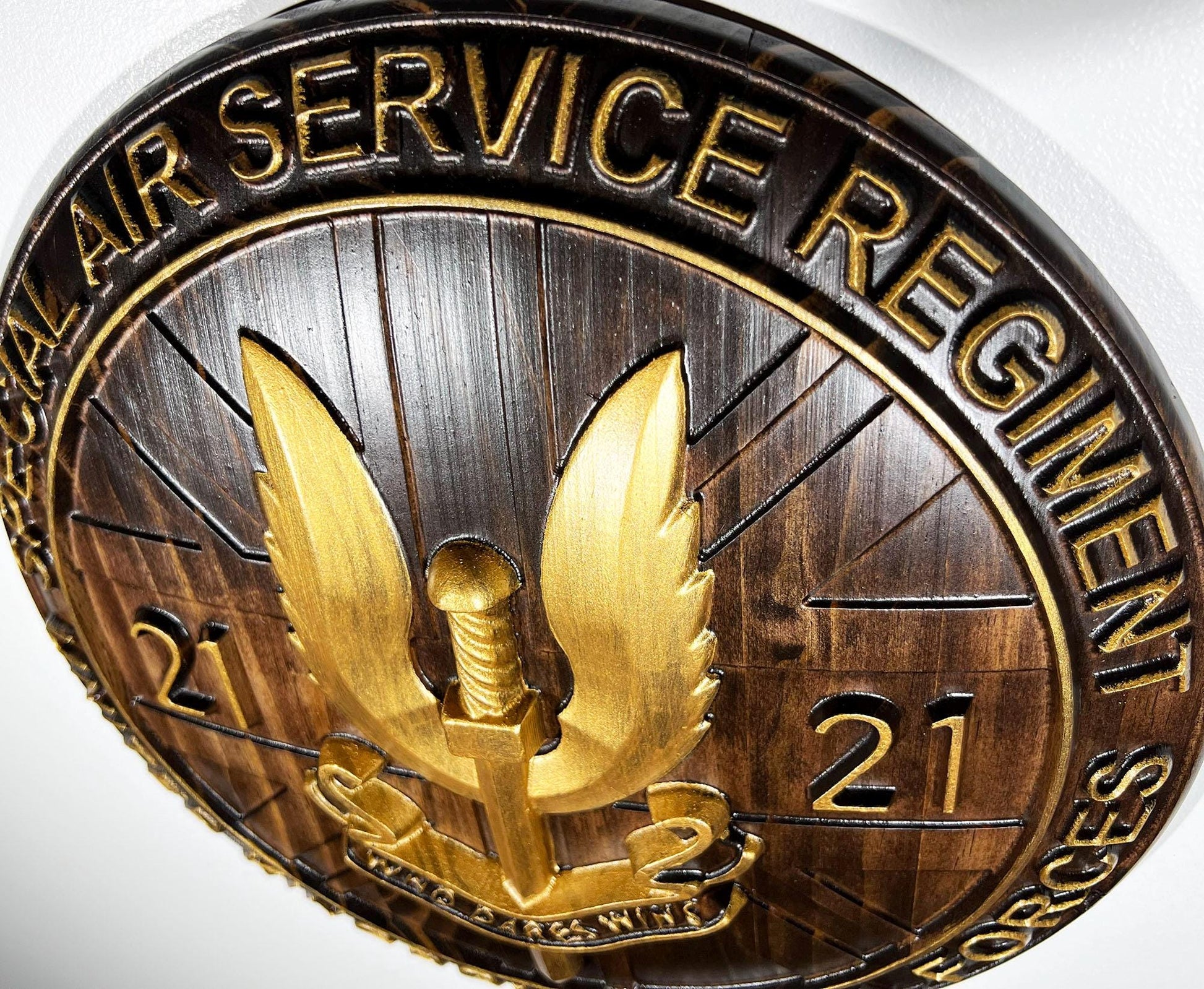 Special Air Service (SAS) 21 Emblem Java Gold 12" Unit Plaque