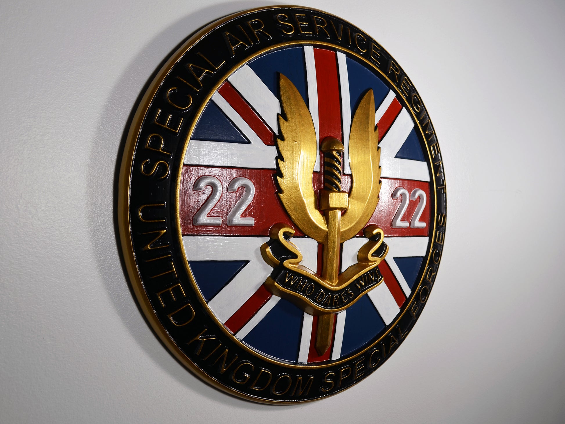 Special Air Service (SAS) Emblem Painted, CNC military plaque - Carved Effects