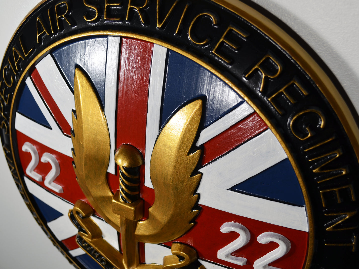 Special Air Service (SAS) Emblem Painted, CNC military plaque - Carved Effects