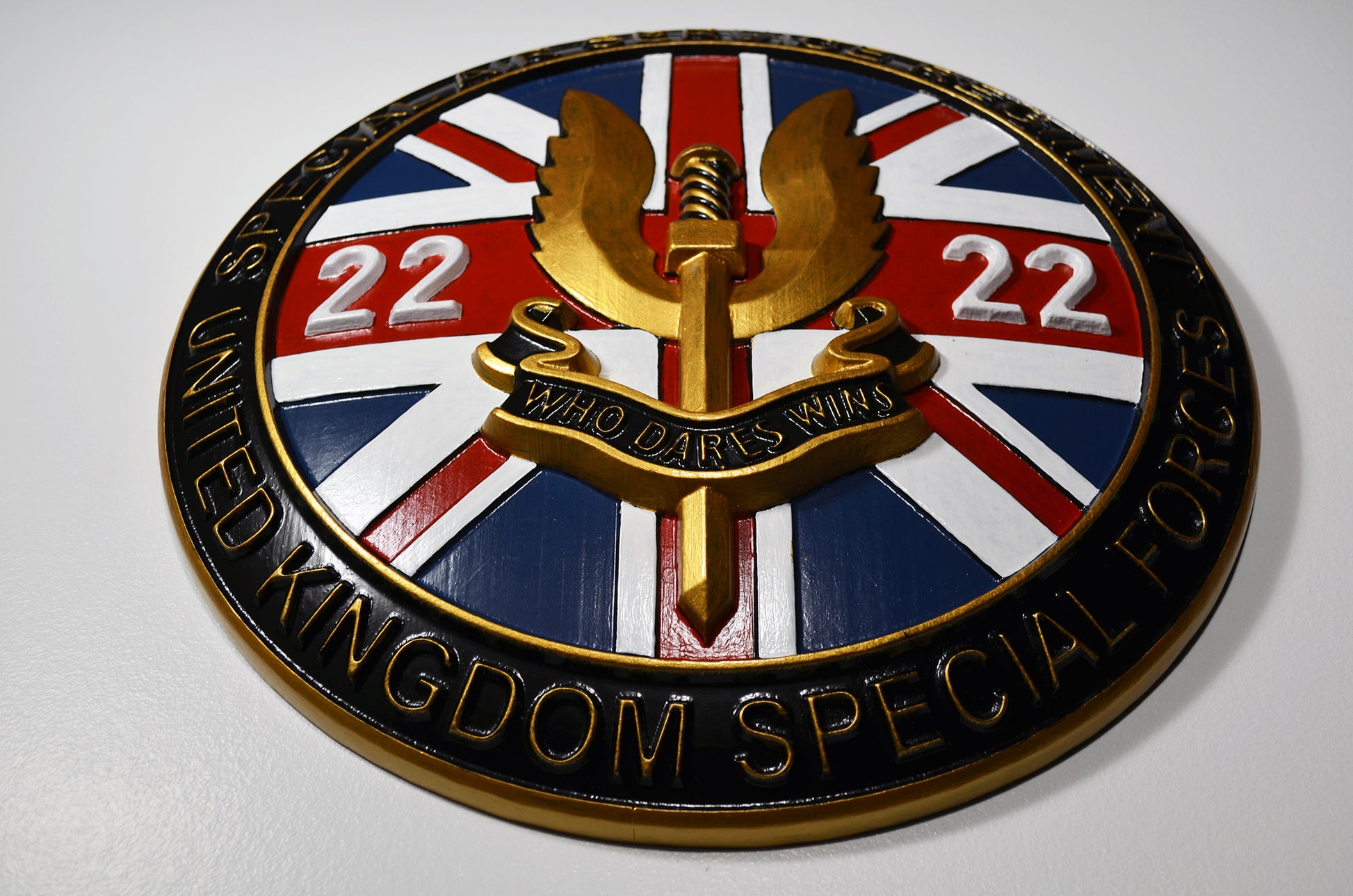 Special Air Service (SAS) Emblem Painted, CNC military plaque - Carved Effects