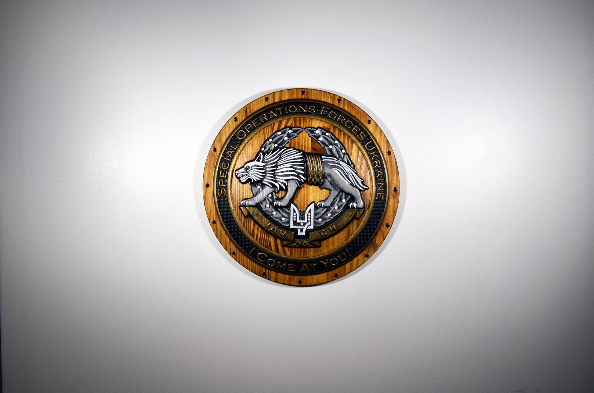 Special Operations Forces of Ukraine Painted Shield, CNC wood, military plaque - Carved Effects