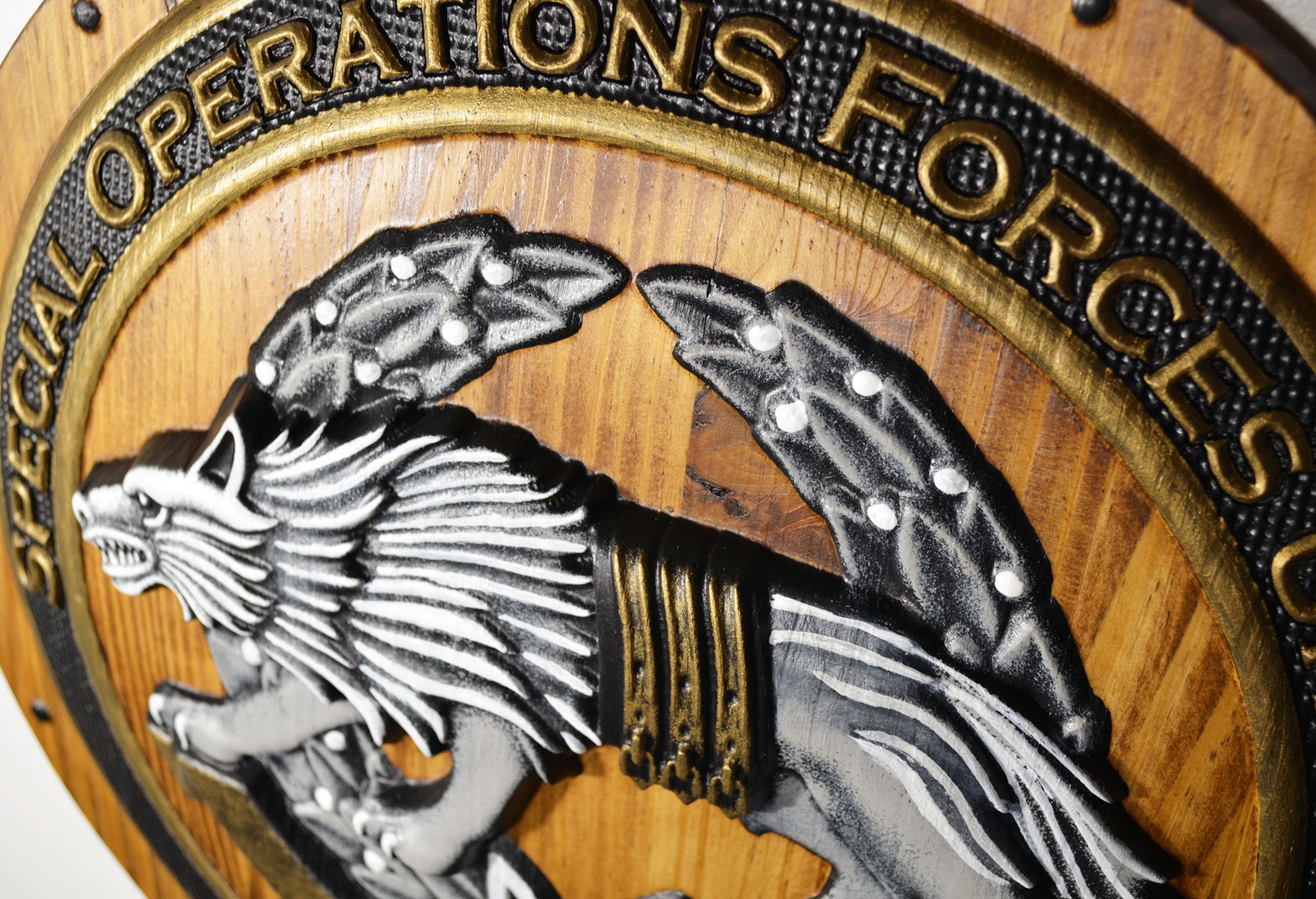 Special Operations Forces of Ukraine Painted Shield, CNC wood, military plaque - Carved Effects