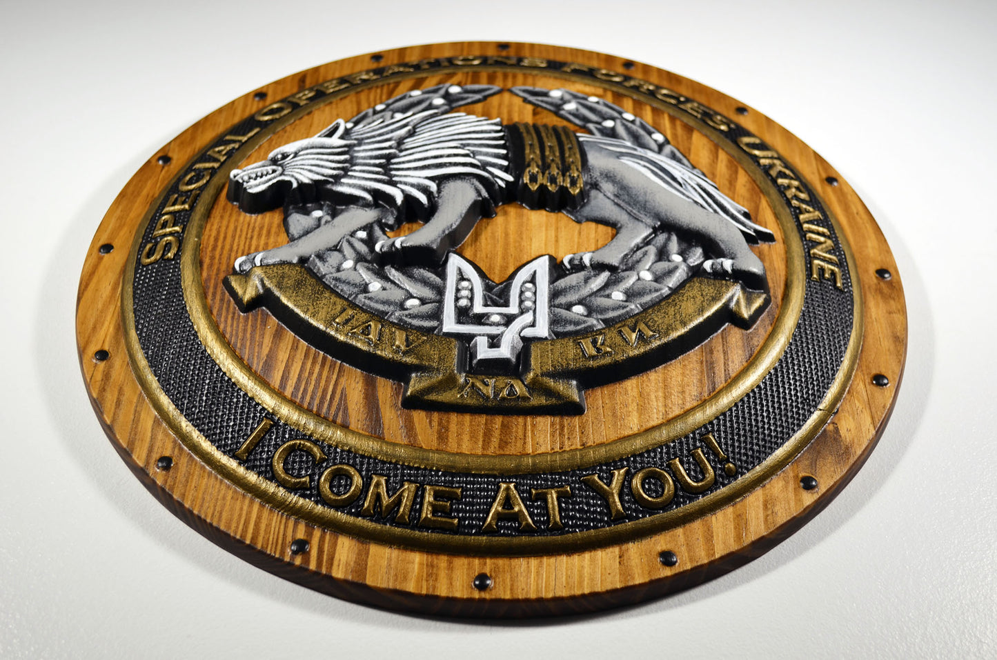 Special Operations Forces of Ukraine Painted Shield, CNC wood, military plaque - Carved Effects