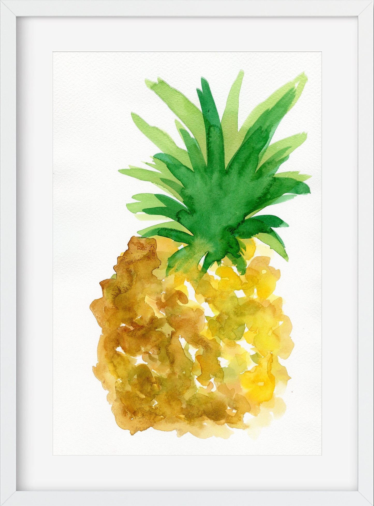 Tropical pineapple watercolor painting