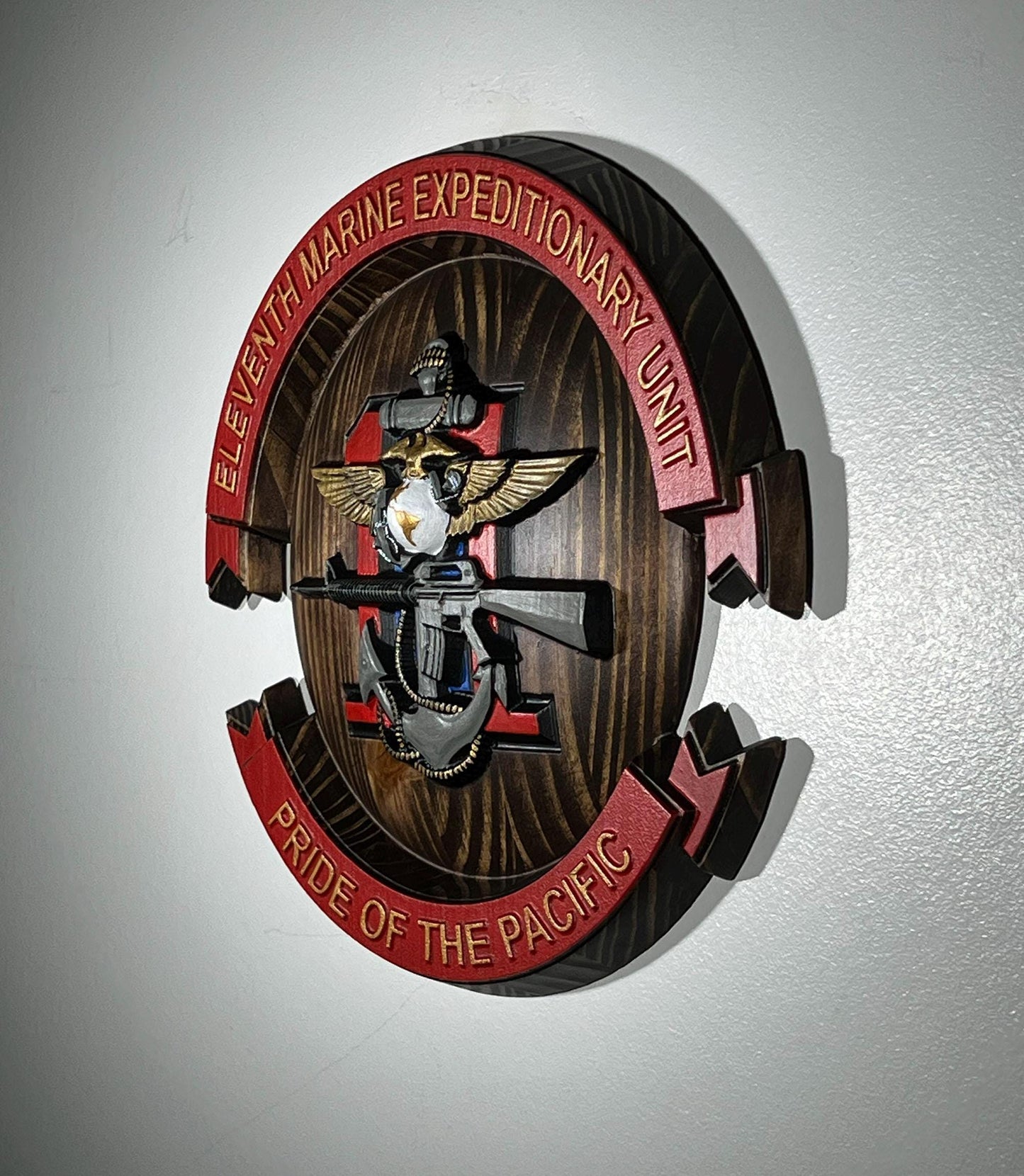 USMC 11th Marine Expeditionary Unit, 12" Painted Plaque