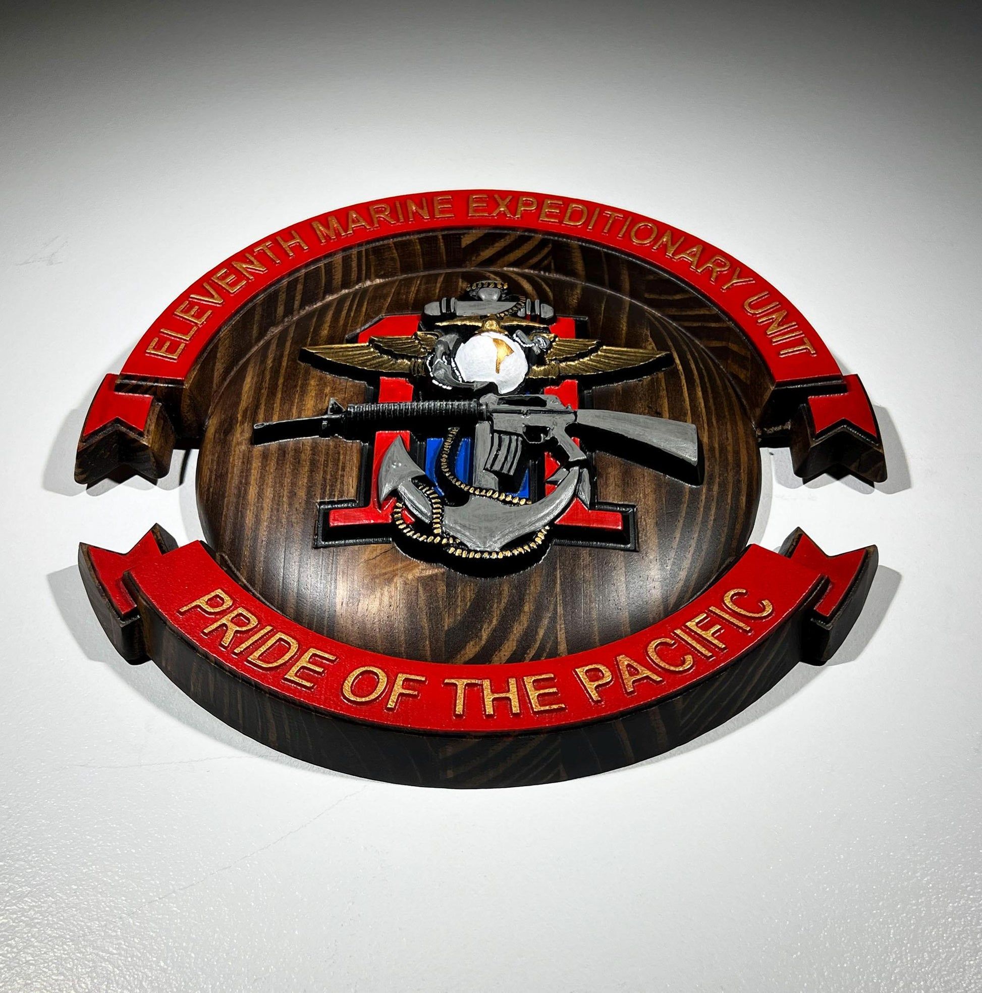 USMC 11th Marine Expeditionary Unit, 12" Painted Plaque