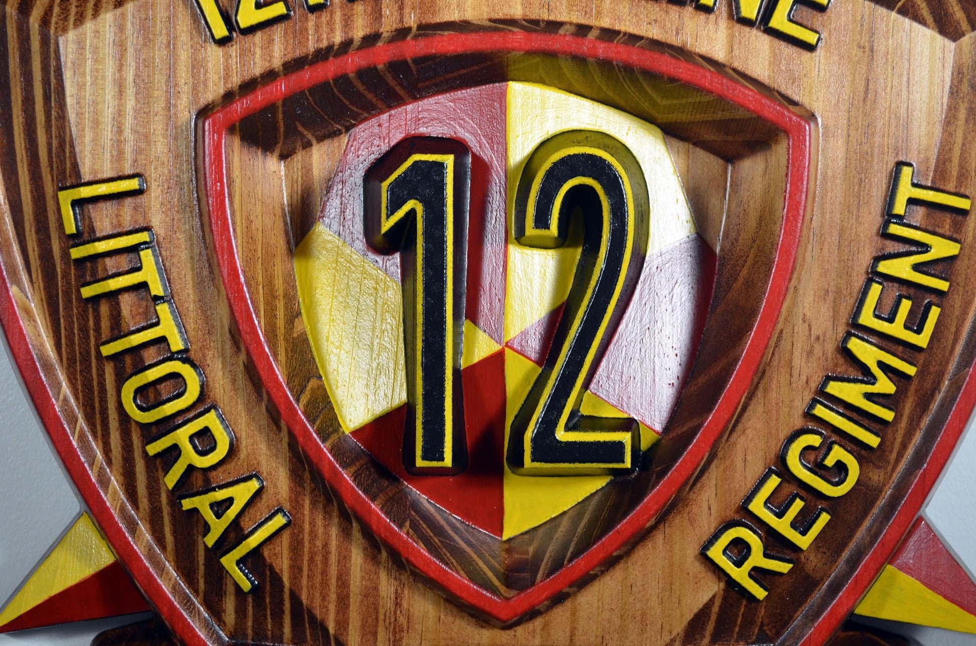 USMC 12th Marine Littoral Regiment, Painted 15" Military Plaque