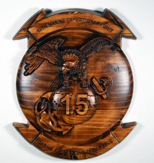 USMC 15th Marine Expeditionary Unit 12", Marine Corps, EGA, Java, military plaque