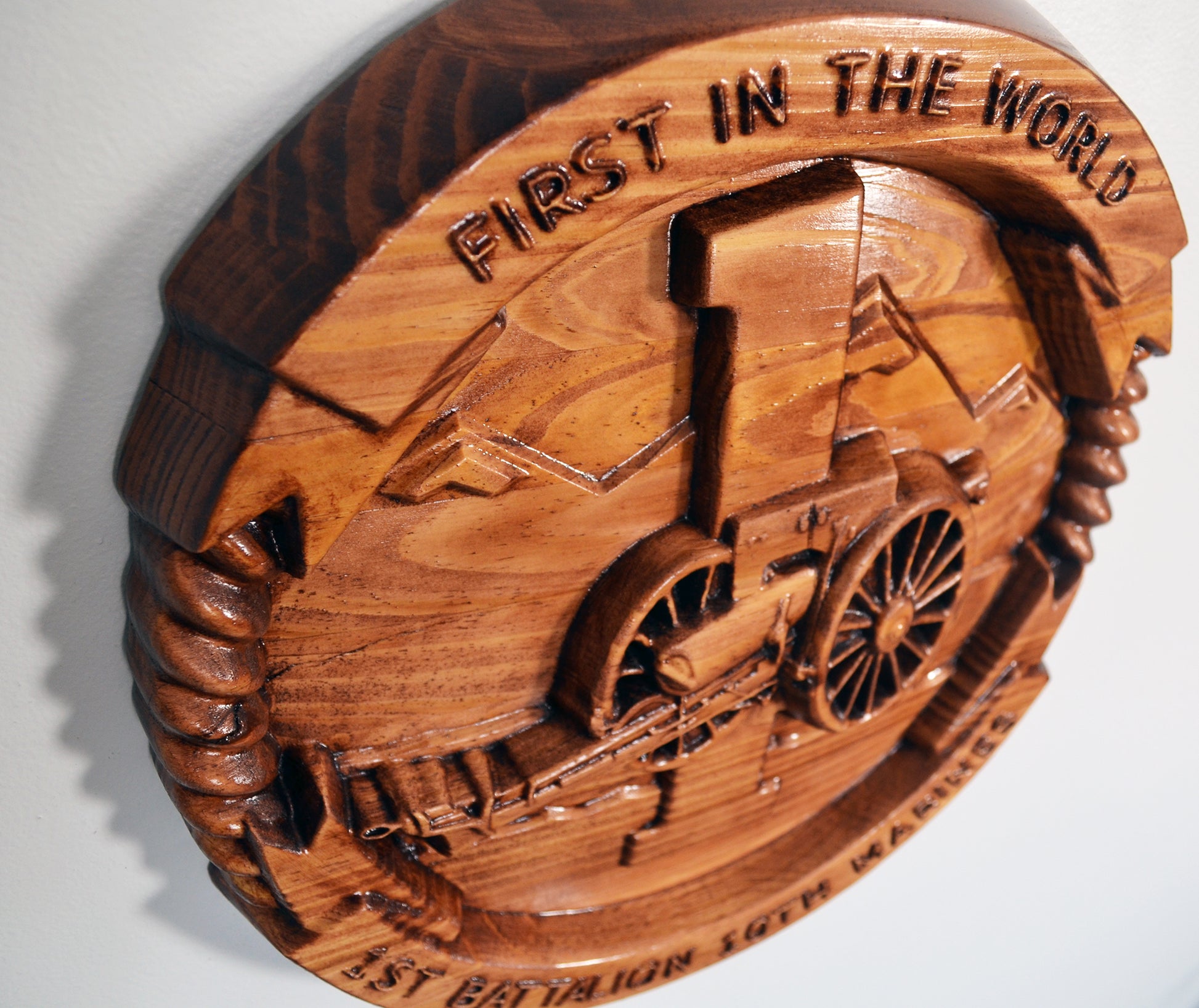 USMC 1st Battalion 10th Marines, US Marine Corps wood plaque, military plaque - Carved Effects