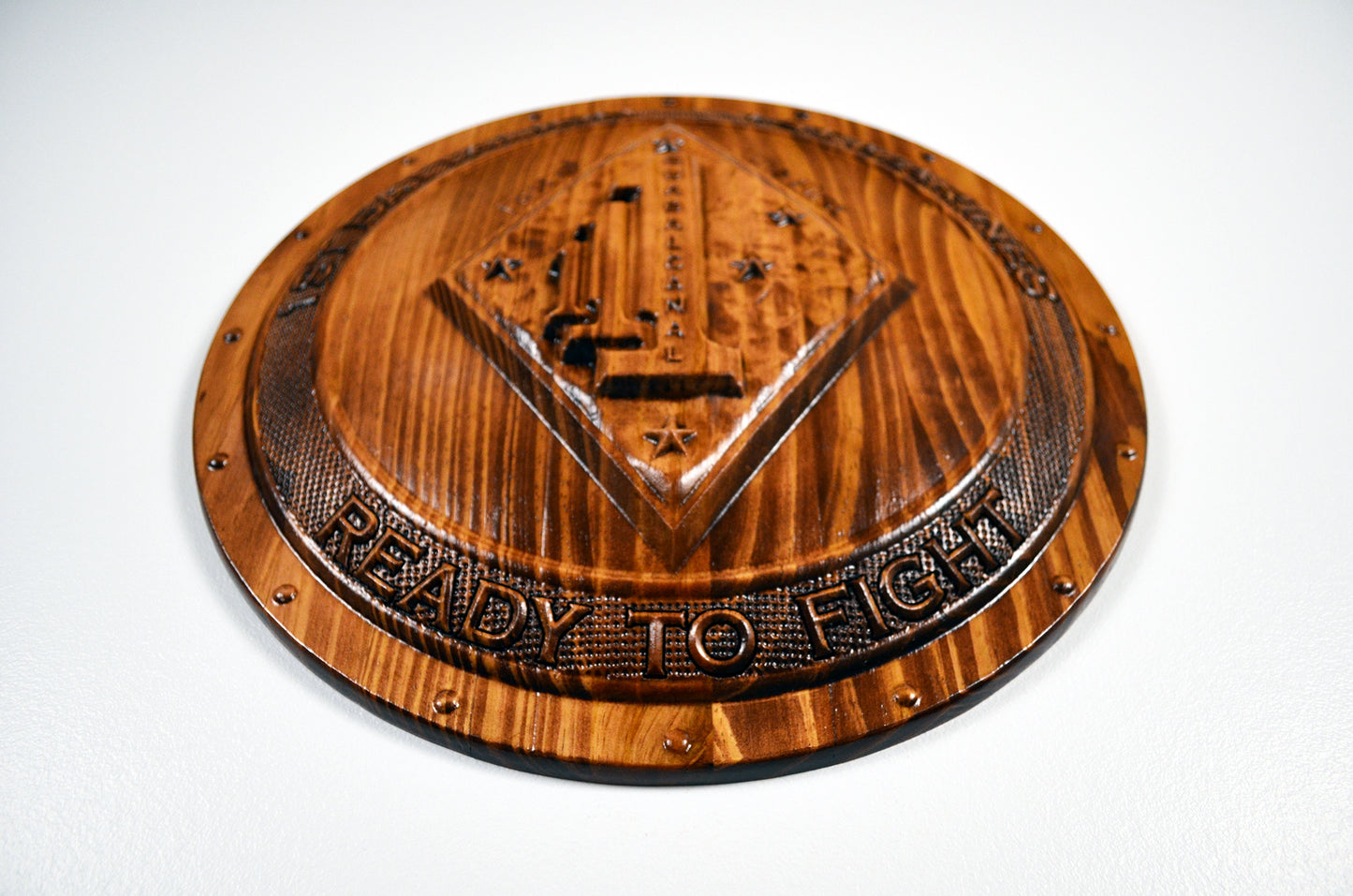 USMC 1st Battalion 1st Marines, 1st of the 1st Marine Corps, 3d wood carving, military plaque - Carved Effects