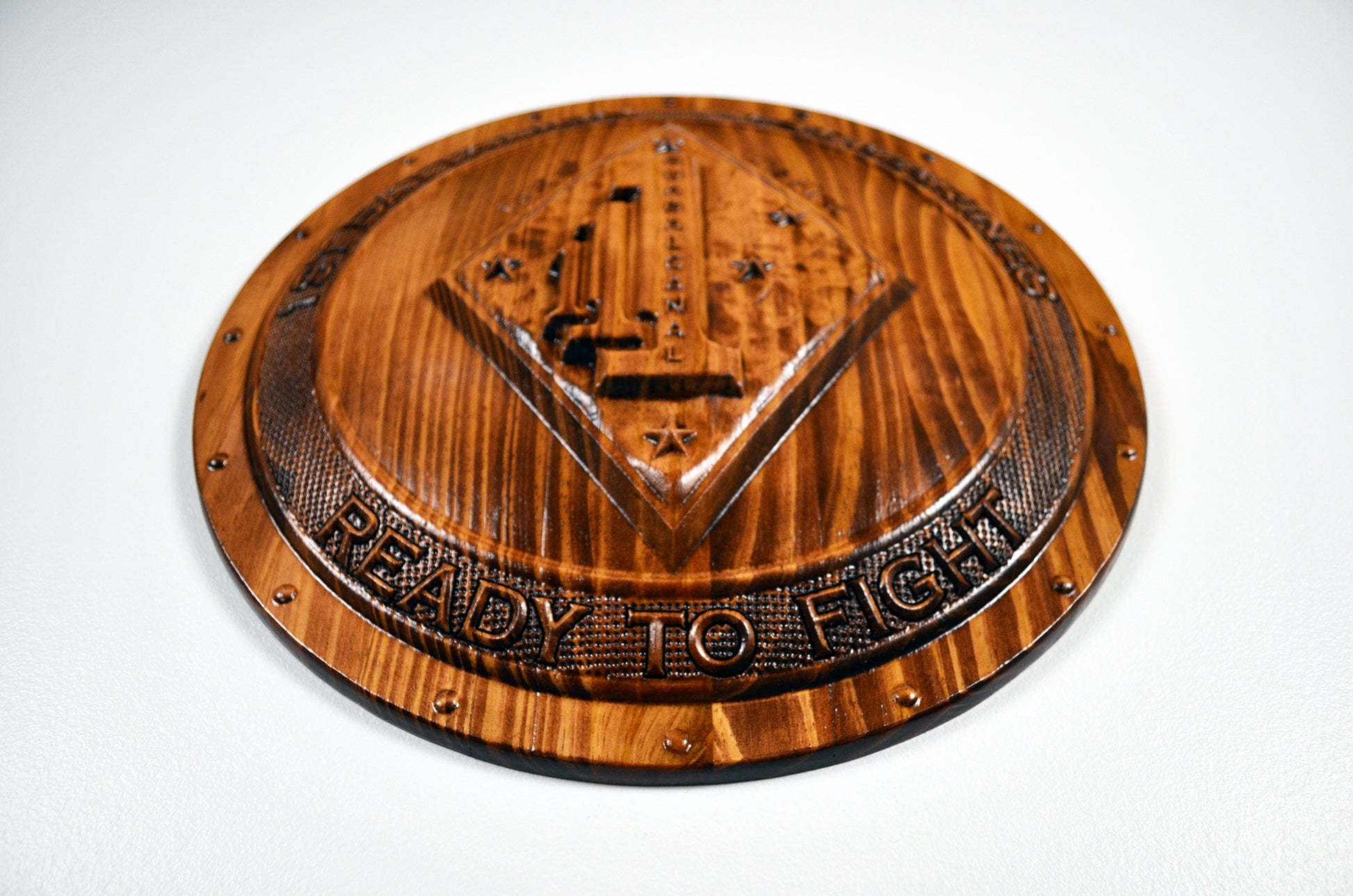 USMC 1st Battalion 1st Marines, 1st of the 1st Marine Corps, 3d wood carving, military plaque - Carved Effects