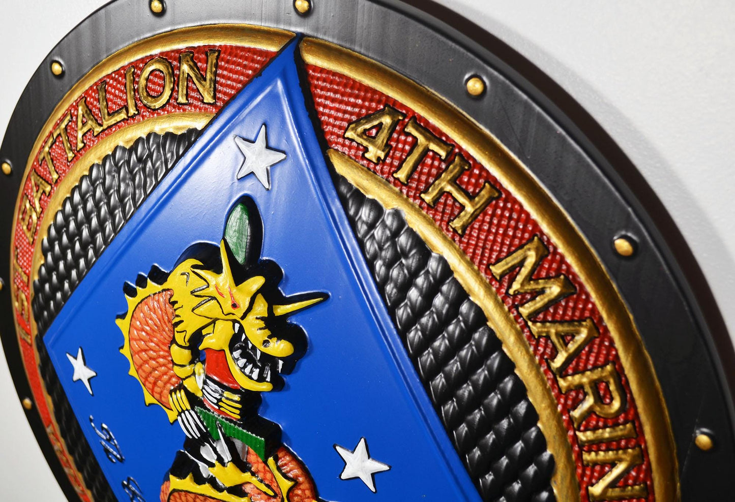 USMC 1st Battalion 4th Marine Painted Unit Plaque