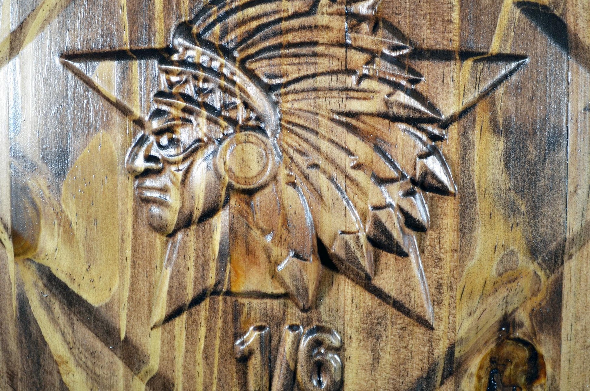 USMC 1st Battalion 6th Marines, USMC 1-6 Hard 3d wood carving stained, military plaque