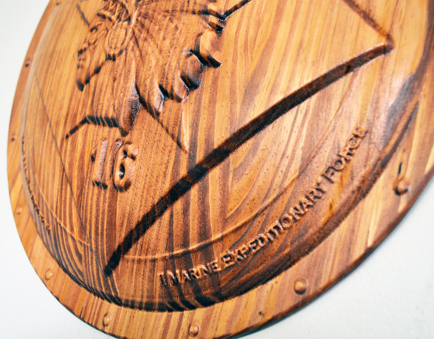 USMC 1st Battalion 6th Marines, USMC 1/6 Hard 3d wood carving, military plaque - Carved Effects