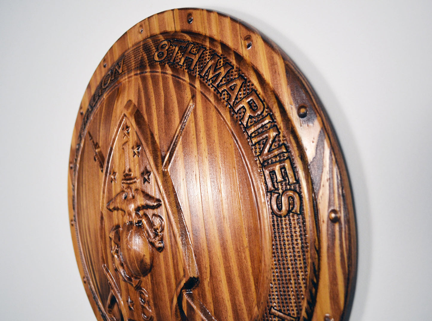 USMC 1st Battalion, 8th Marines, Unit Emblem, US Marine Corps, military plaque - Carved Effects
