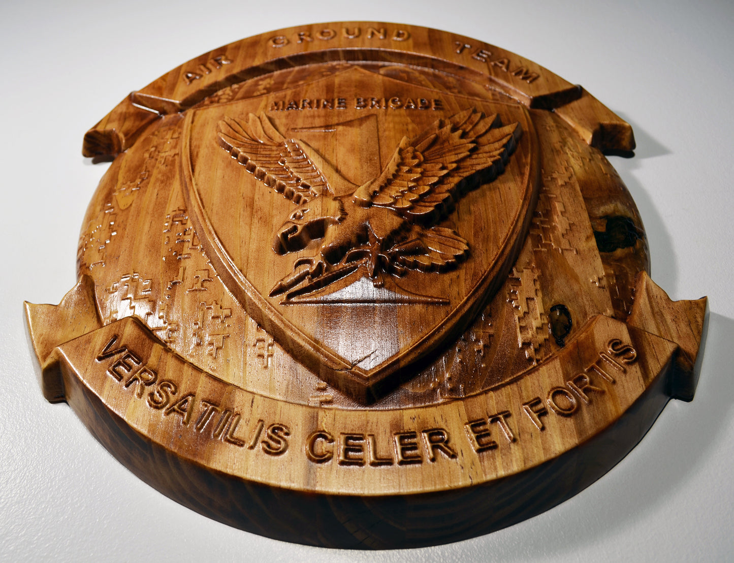 USMC 1st Marine Expeditionary Brigade (1st MEB), CNC 3d wood carving, military plaque - Carved Effects