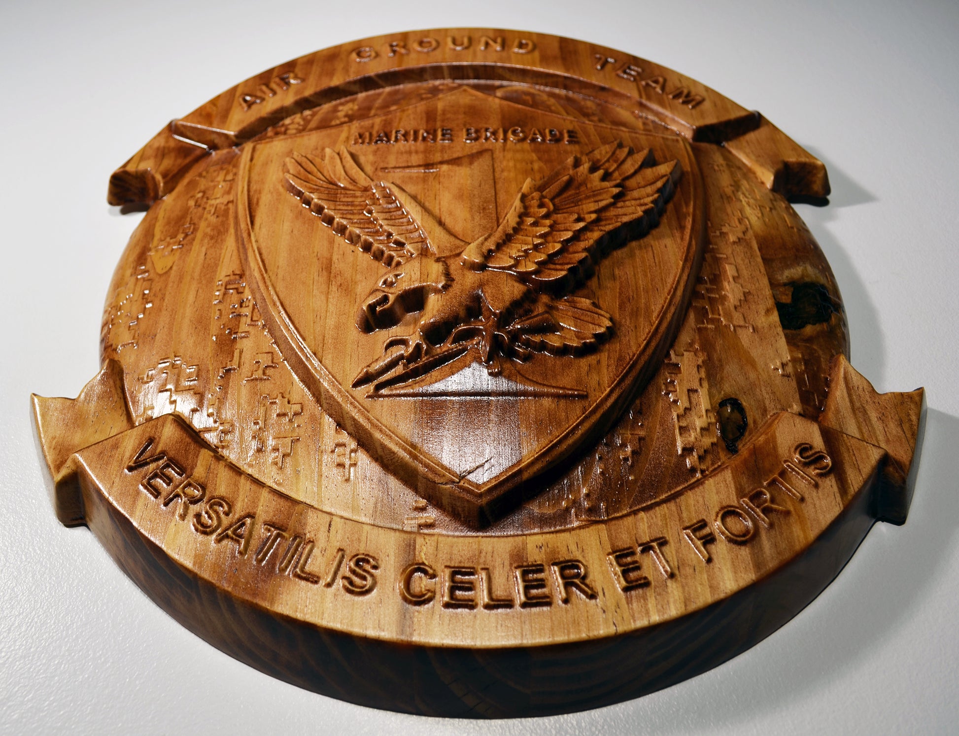 USMC 1st Marine Expeditionary Brigade (1st MEB), CNC 3d wood carving, military plaque - Carved Effects