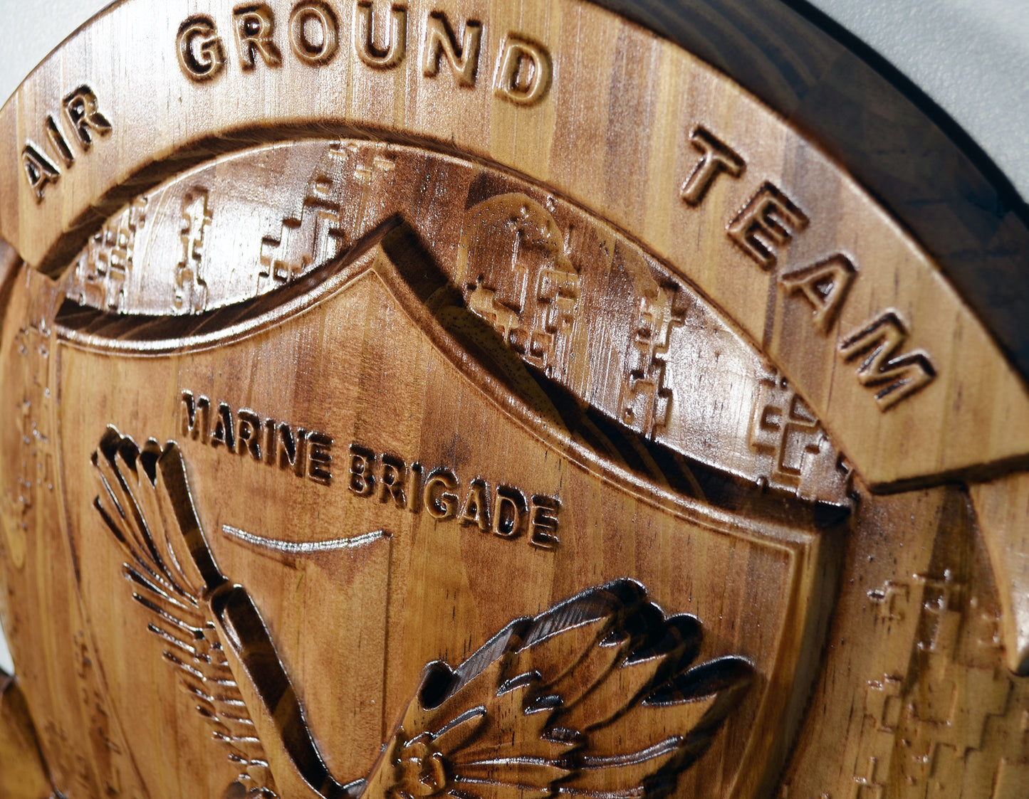 USMC 1st Marine Expeditionary Brigade (1st MEB), CNC 3d wood carving, military plaque - Carved Effects