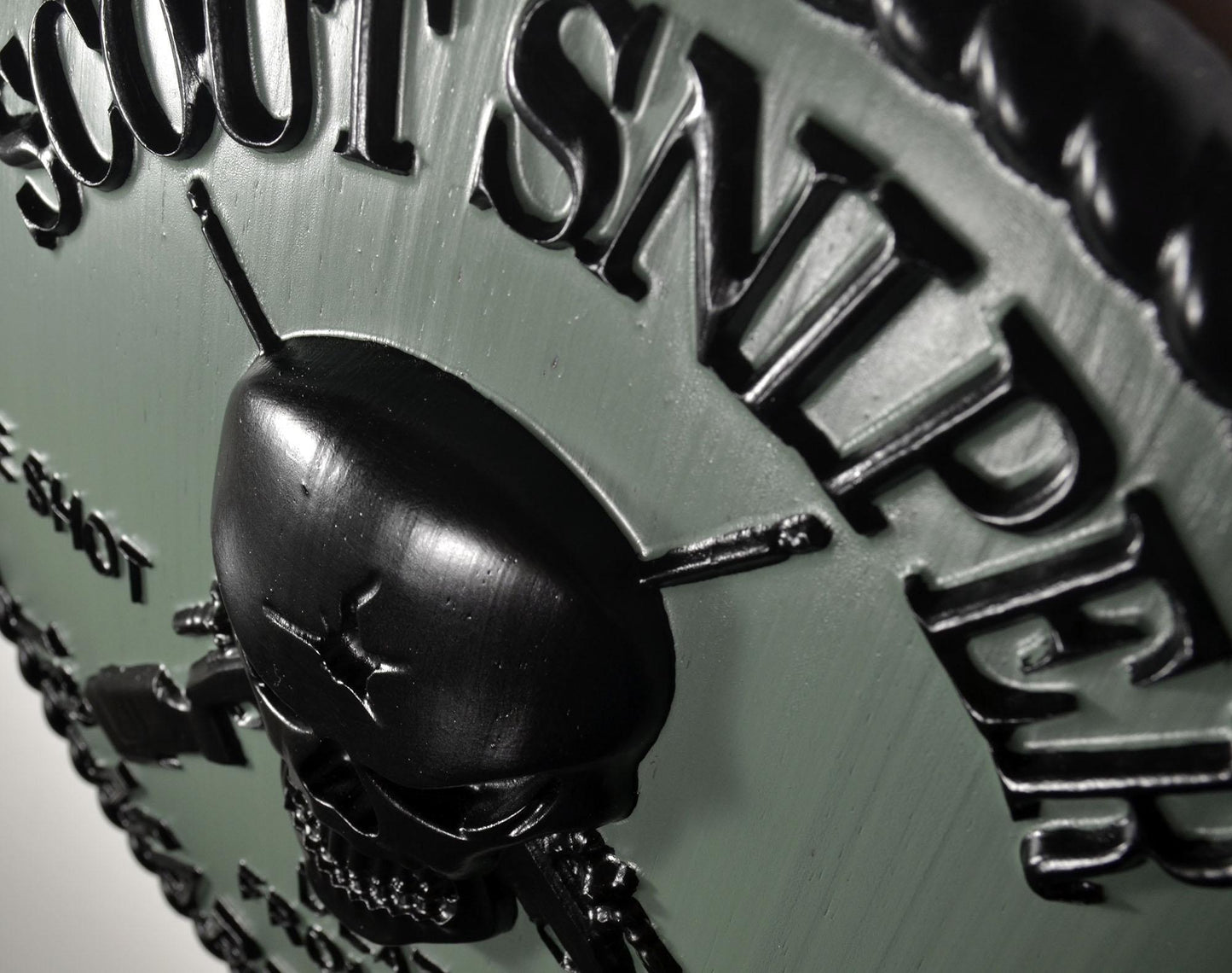 USMC 1st Marine Scout Sniper 12-inch Black and Green Unit Plaque