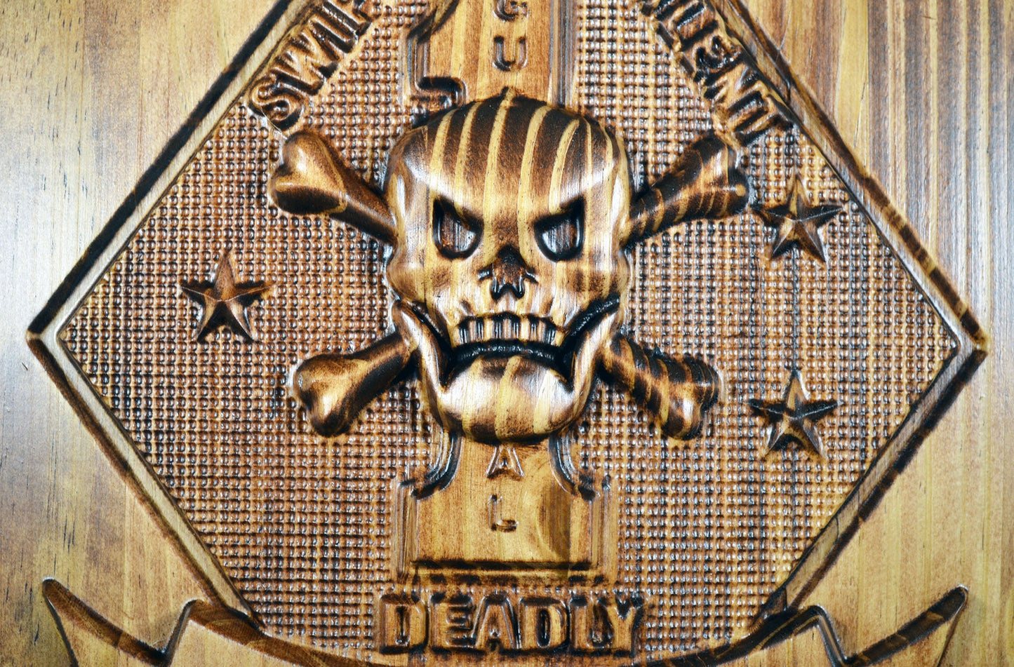 USMC 1st Reconnaissance Battalion, Marine Corps Special Forces, CNC 3d wood carving, military plaque