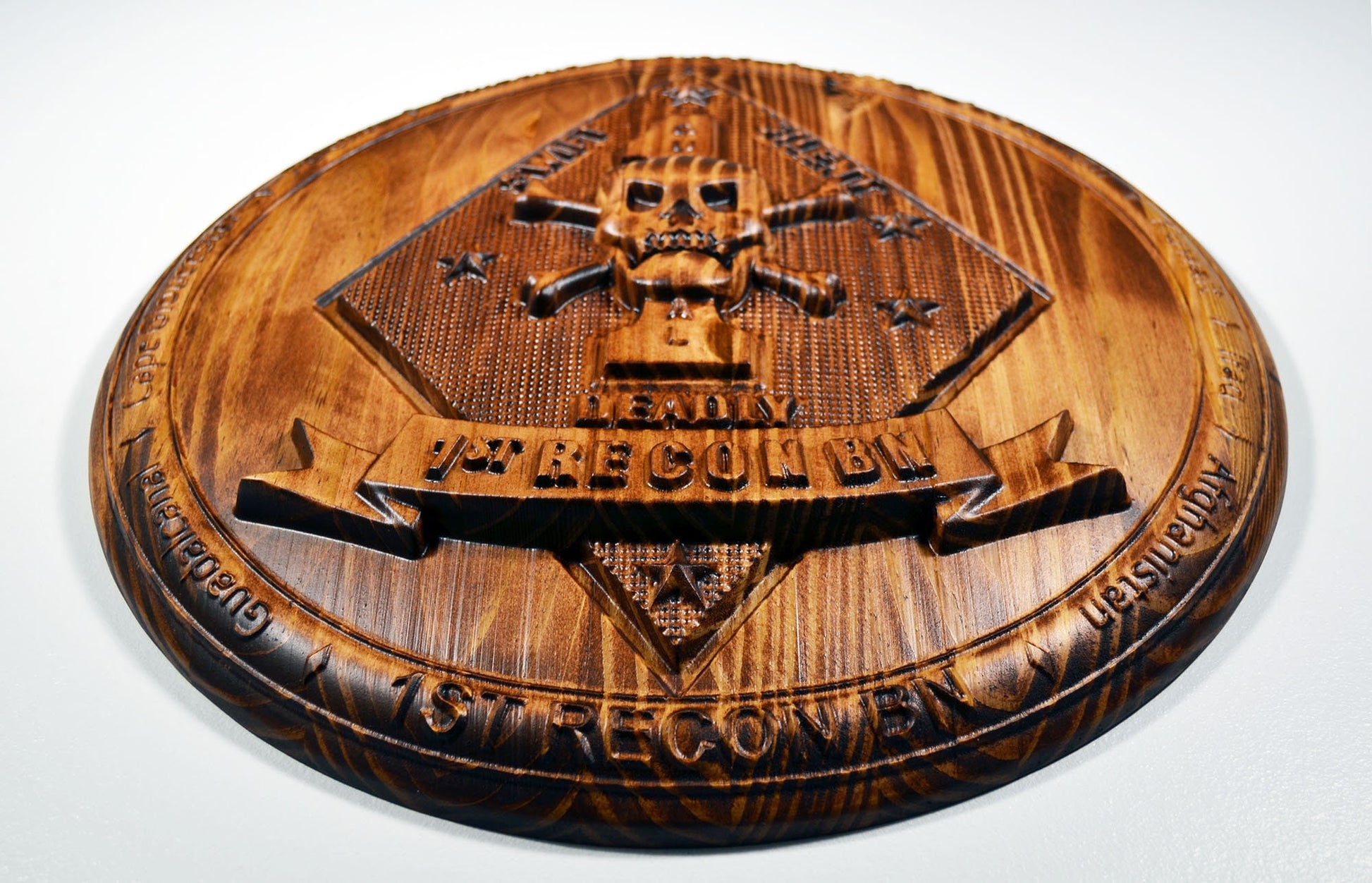USMC 1st Reconnaissance Battalion, Marine Corps Special Forces, CNC 3d wood carving, military plaque