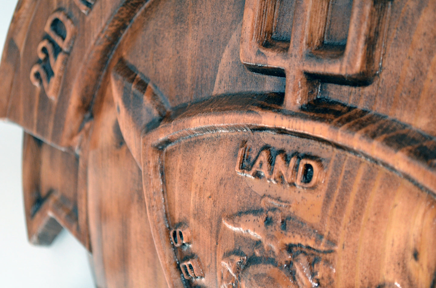 USMC 22nd Marine Expeditionary Unit, stained 3d wood carving, military plaque - Carved Effects