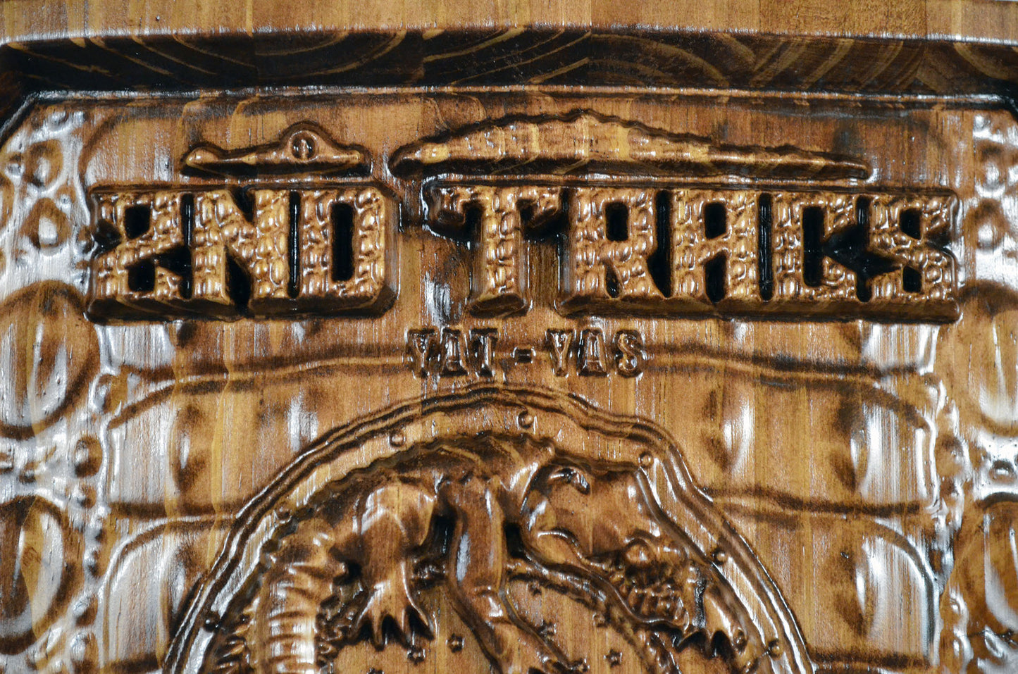 USMC 2nd Assault Amphibian Battalion, 2nd Tracs stained version, CNC 3d wood carving, military plaque - Carved Effects