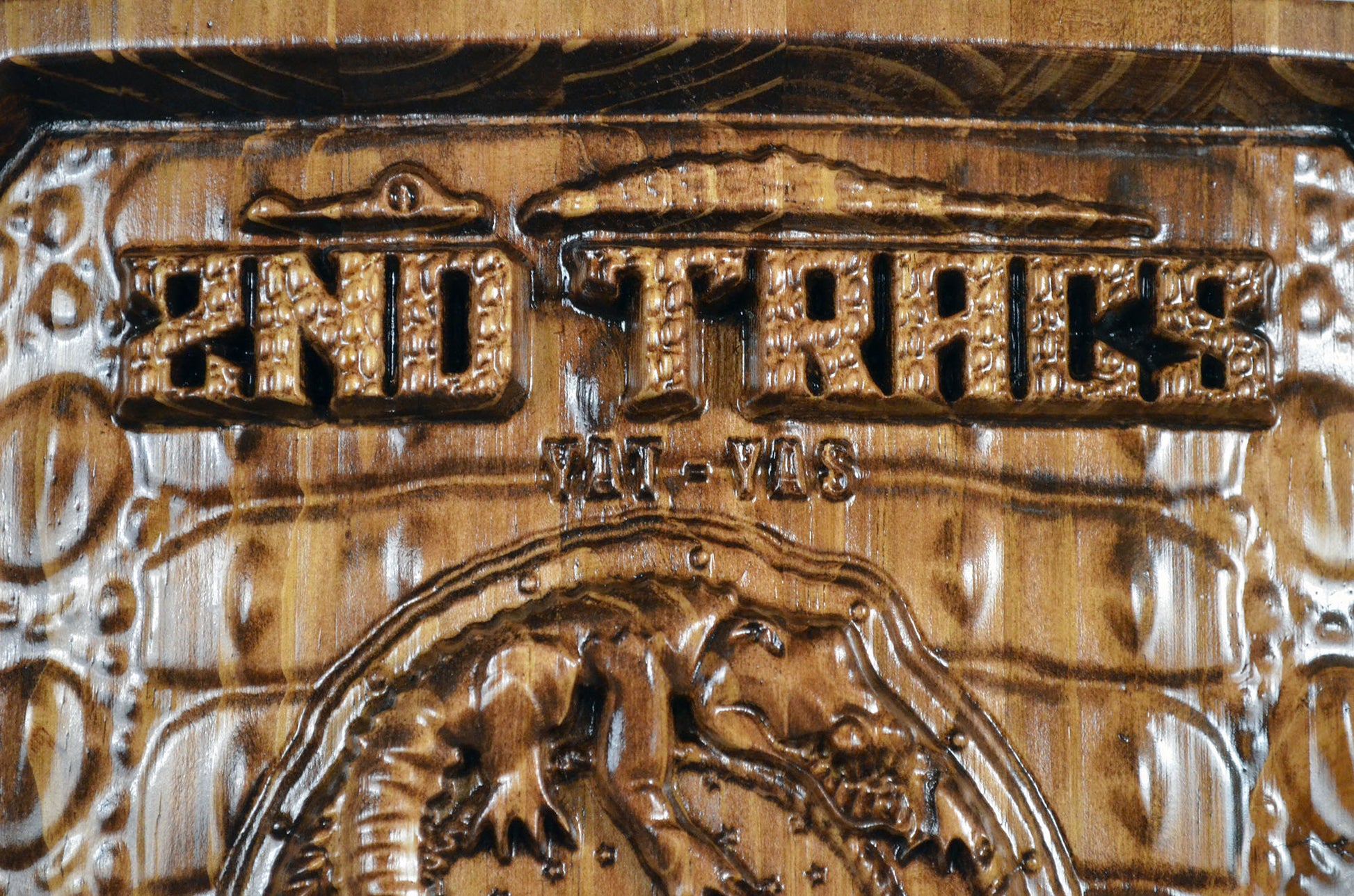 USMC 2nd Assault Amphibian Battalion, 2nd Tracs stained version, CNC 3d wood carving, military plaque - Carved Effects