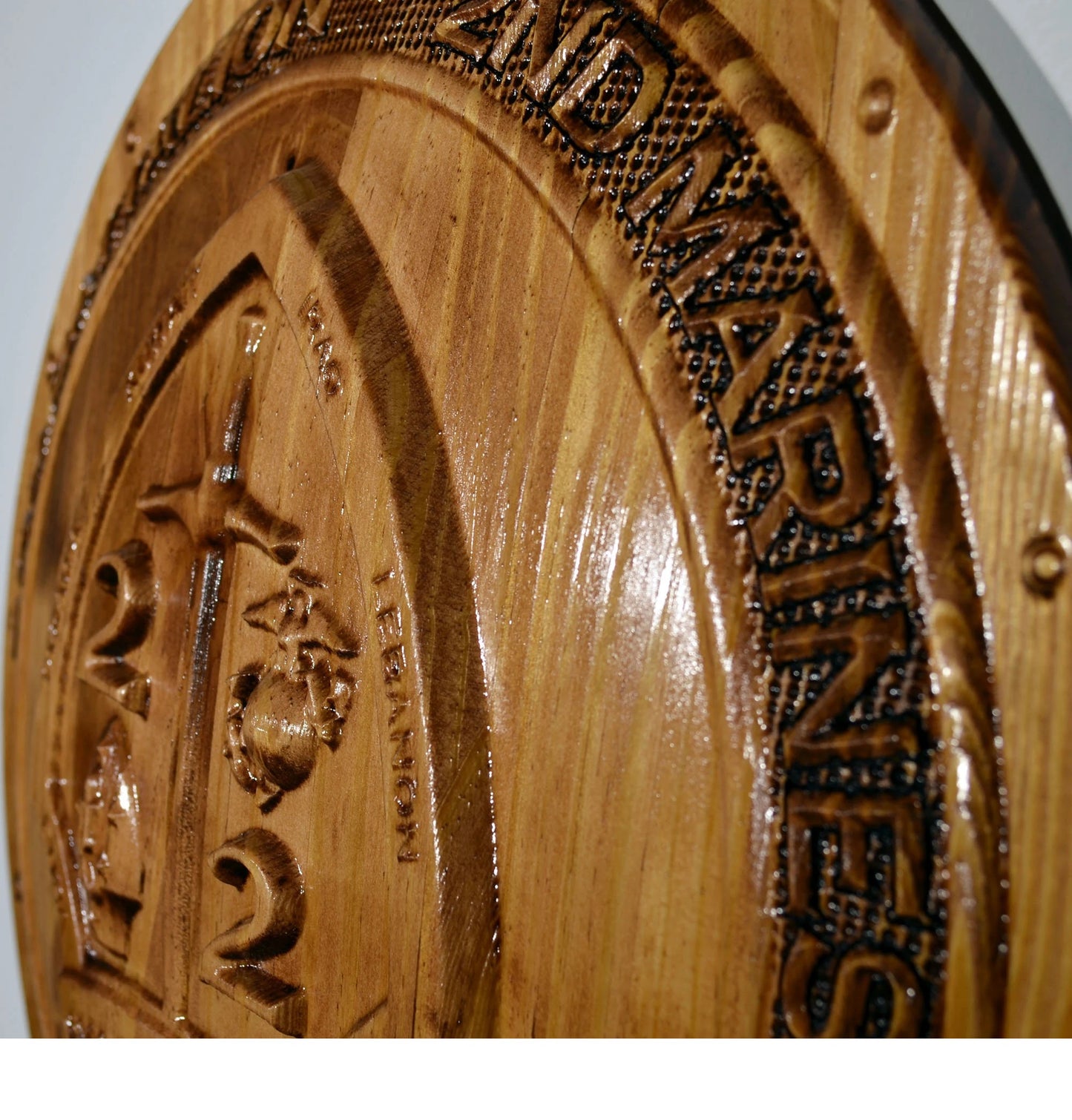 USMC 2nd Battalion 2nd Marines, Warlords, Marine Corps, 3d wood carving, military plaque - Carved Effects