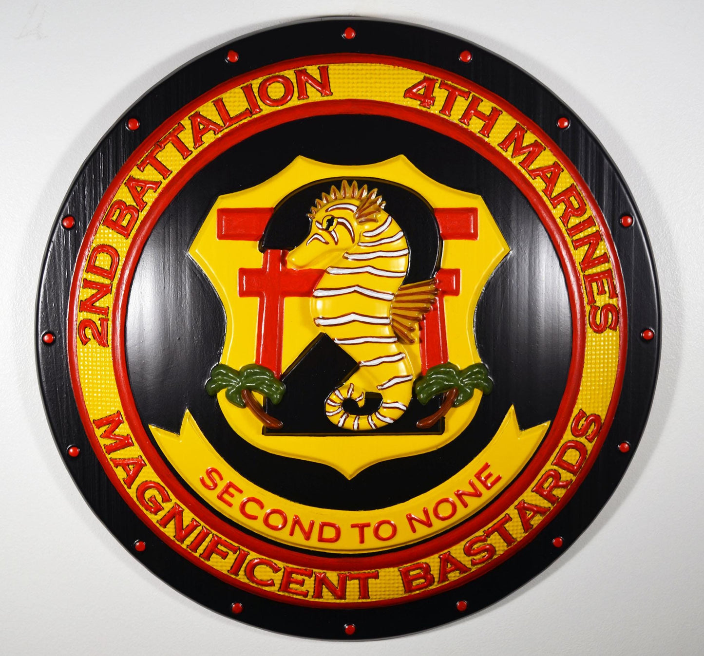 USMC 2nd Battalion 4th Marines Painted Military Plaque