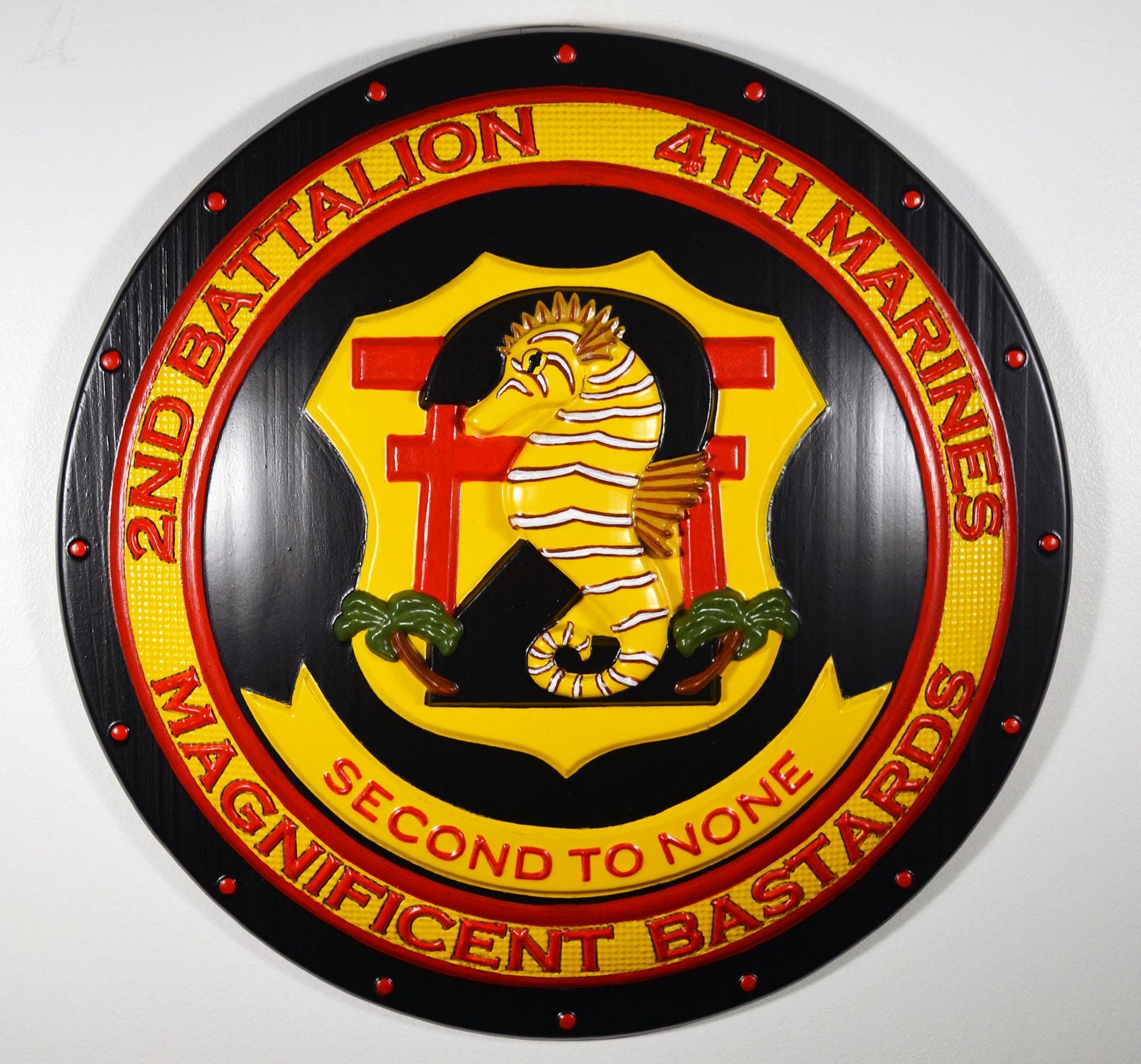 USMC 2nd Battalion 4th Marines Painted Military Plaque