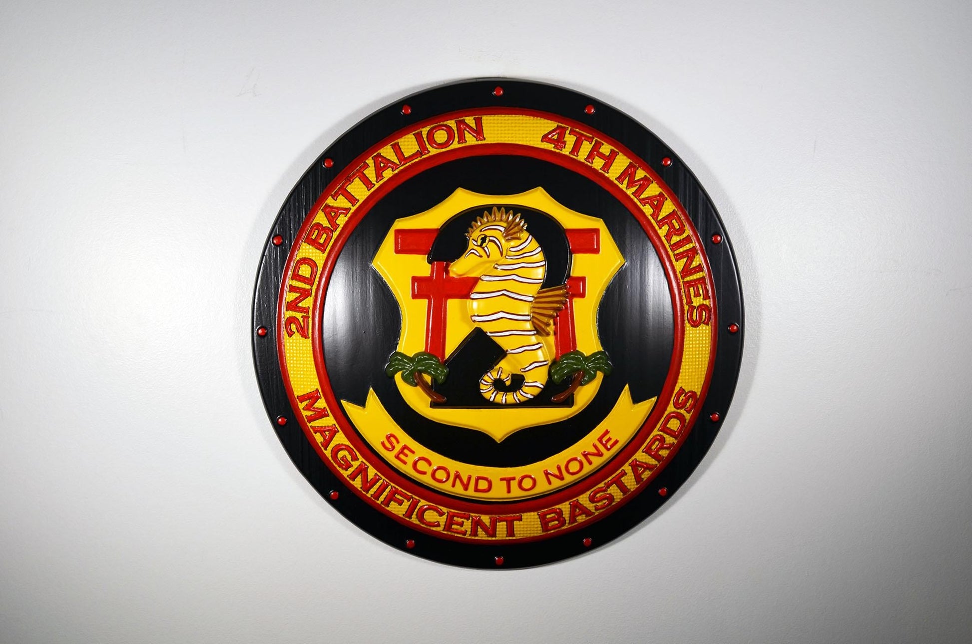 USMC 2nd Battalion 4th Marines Painted Military Plaque