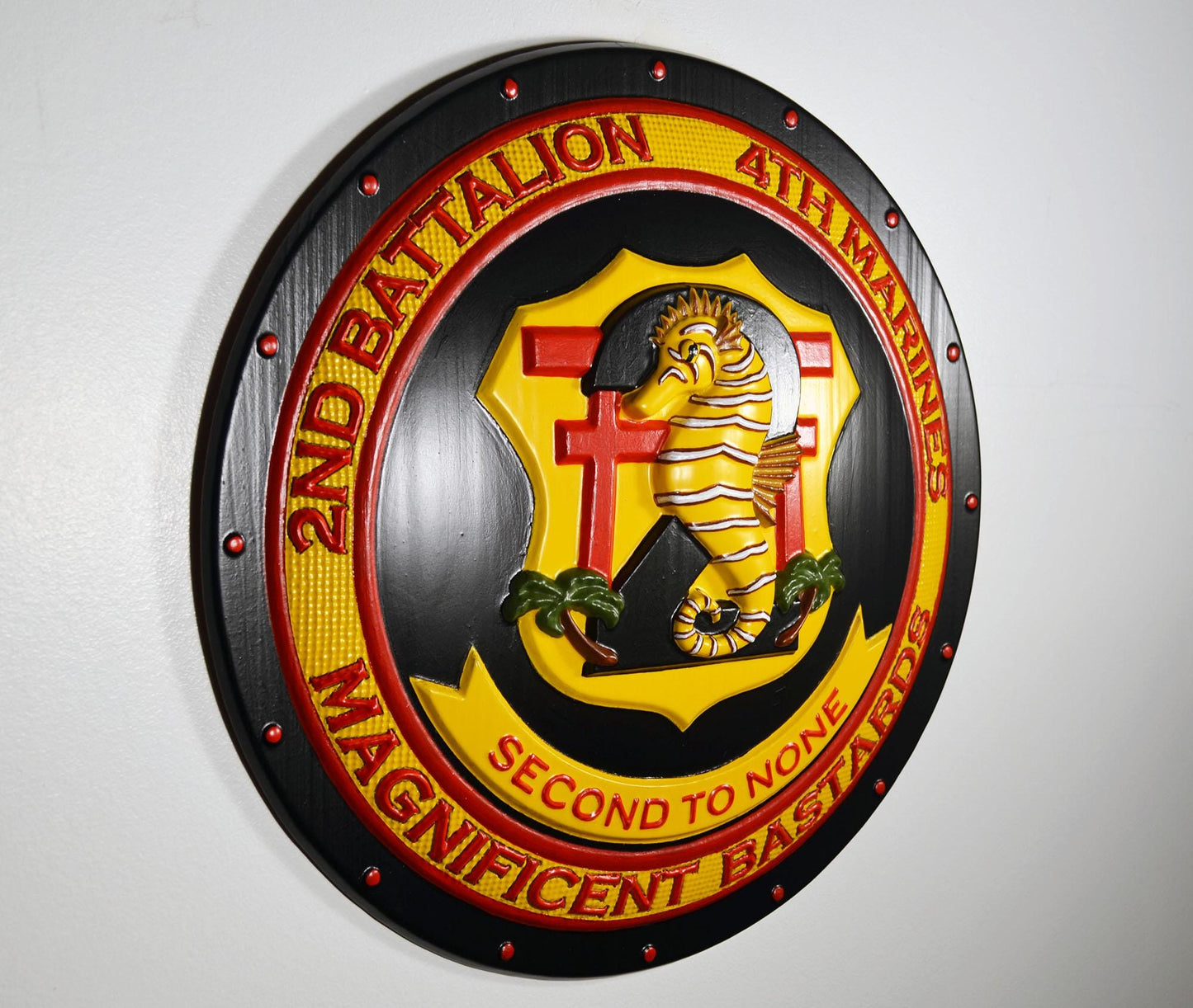 USMC 2nd Battalion 4th Marines Painted Military Plaque