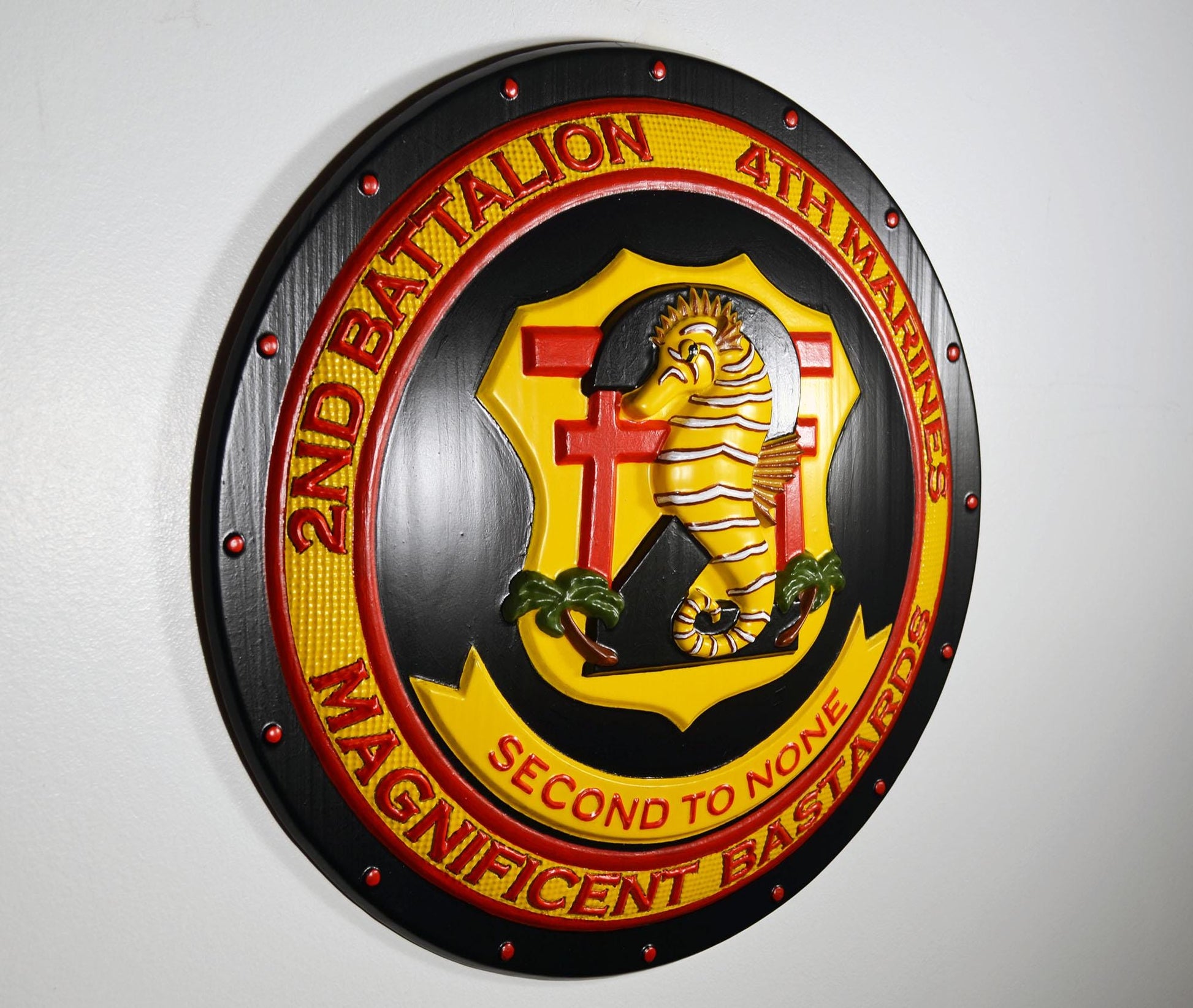 USMC 2nd Battalion 4th Marines Painted Military Plaque