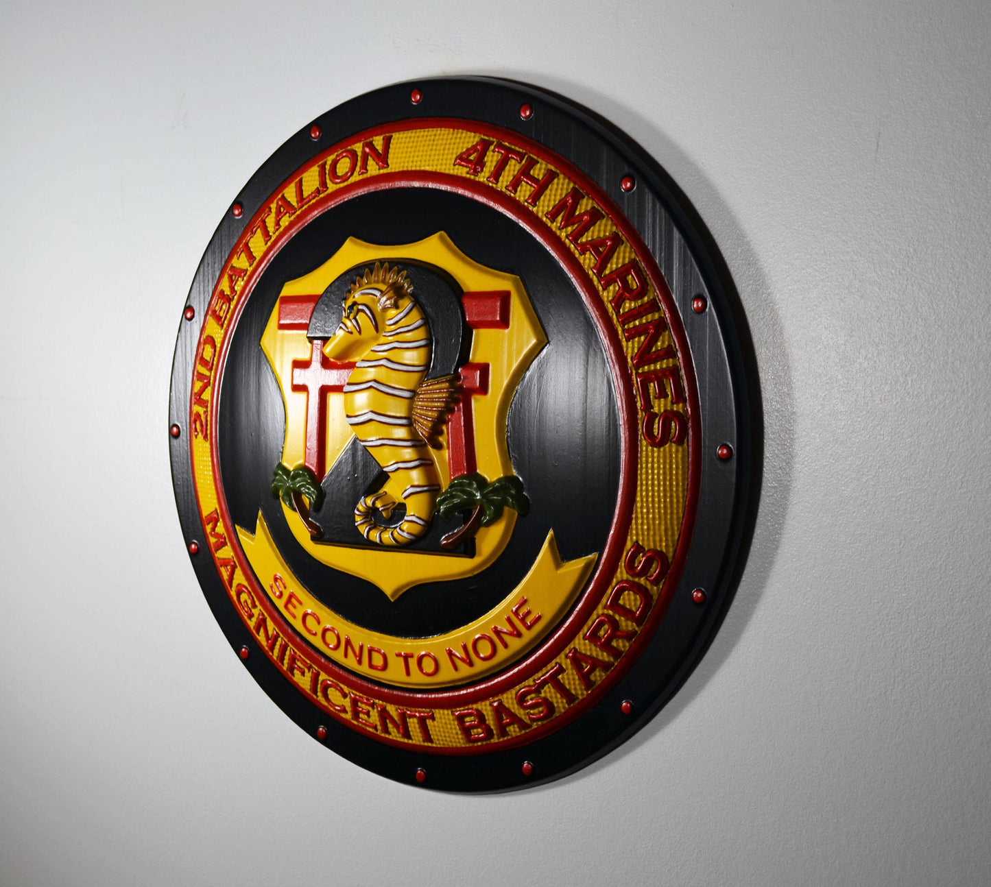 USMC 2nd Battalion 4th Marines Painted Military Plaque
