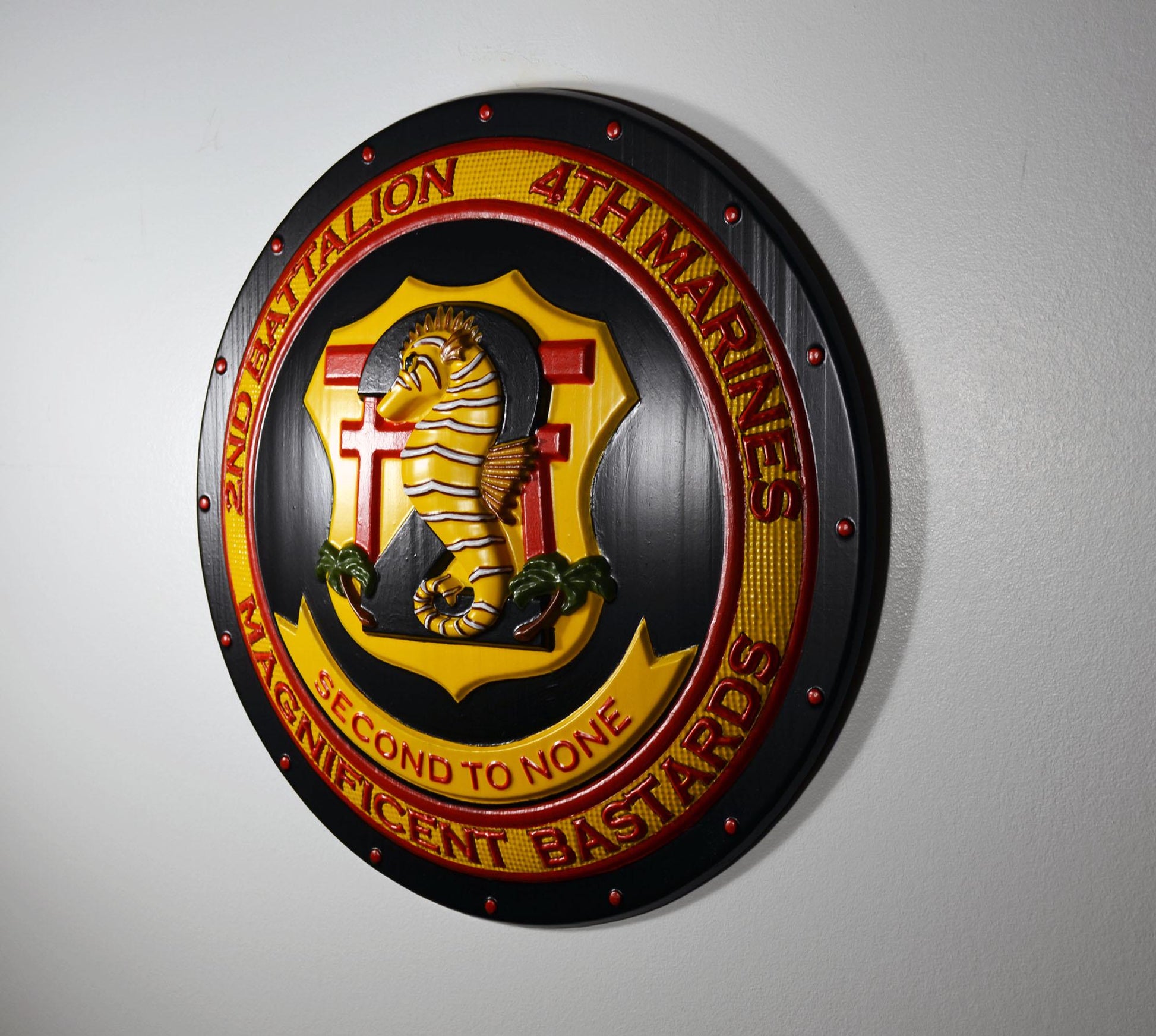 USMC 2nd Battalion 4th Marines Painted Military Plaque