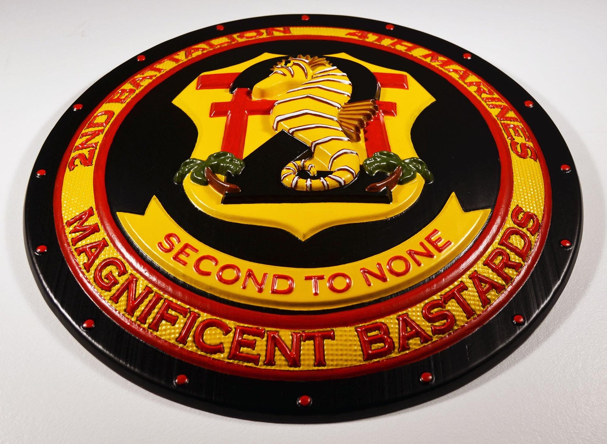 USMC 2nd Battalion 4th Marines Painted Military Plaque