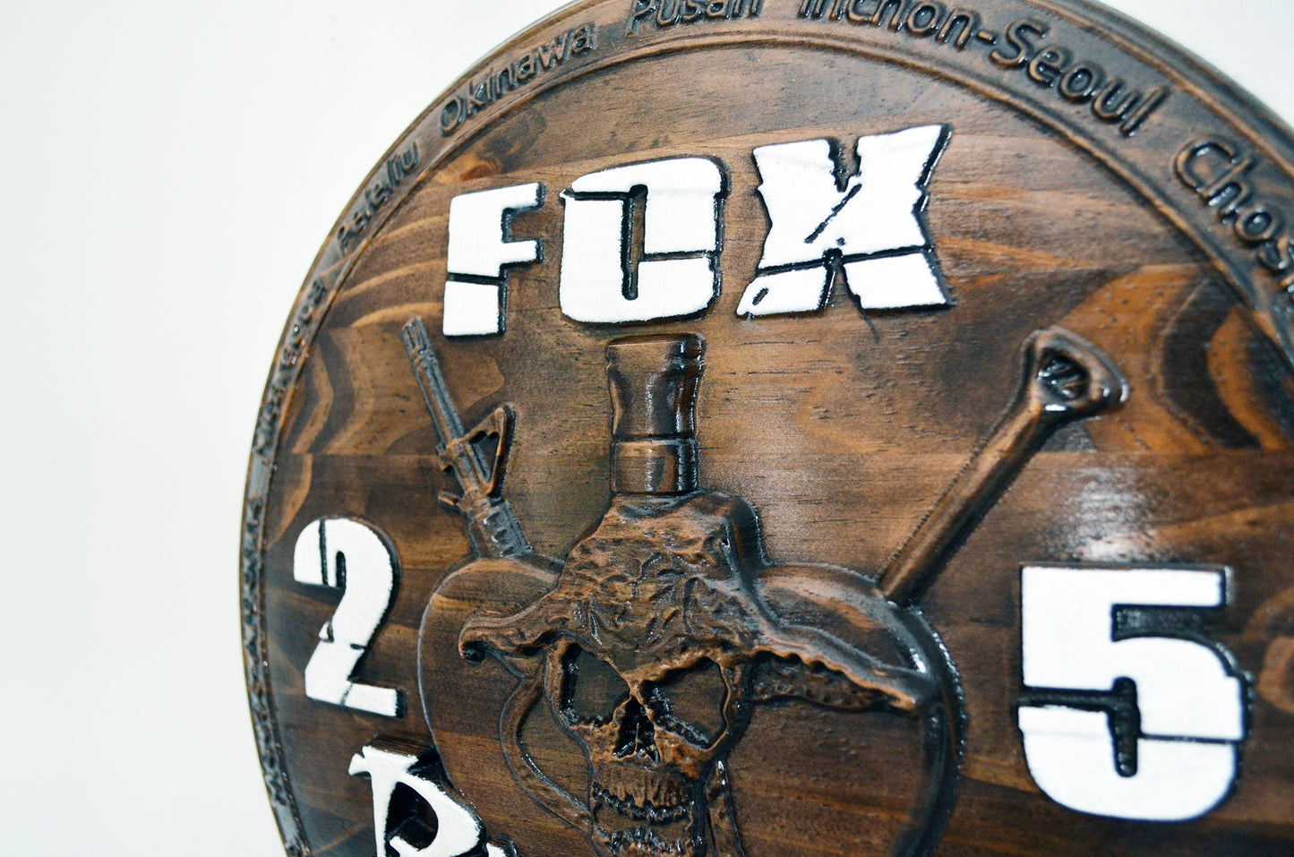 USMC 2nd Battalion 5th Marines, US Marine Corps, Fox Co, Blackhearts, 3d wood carving, military plaque - Carved Effects