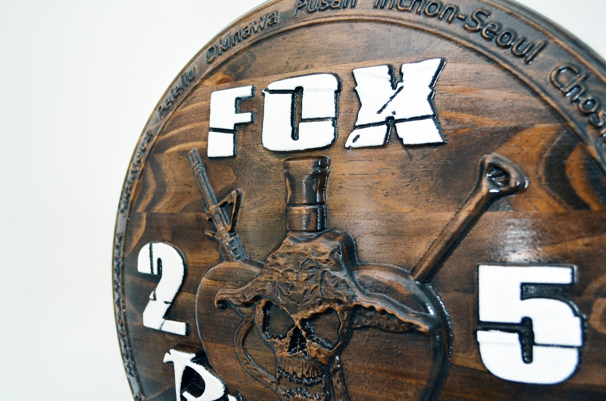USMC 2nd Battalion 5th Marines, US Marine Corps, Fox Co, Blackhearts, 3d wood carving, military plaque - Carved Effects