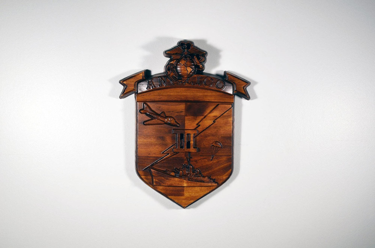 USMC 3rd Anglico 12", Unit Emblem, US Marine Corps, military plaque