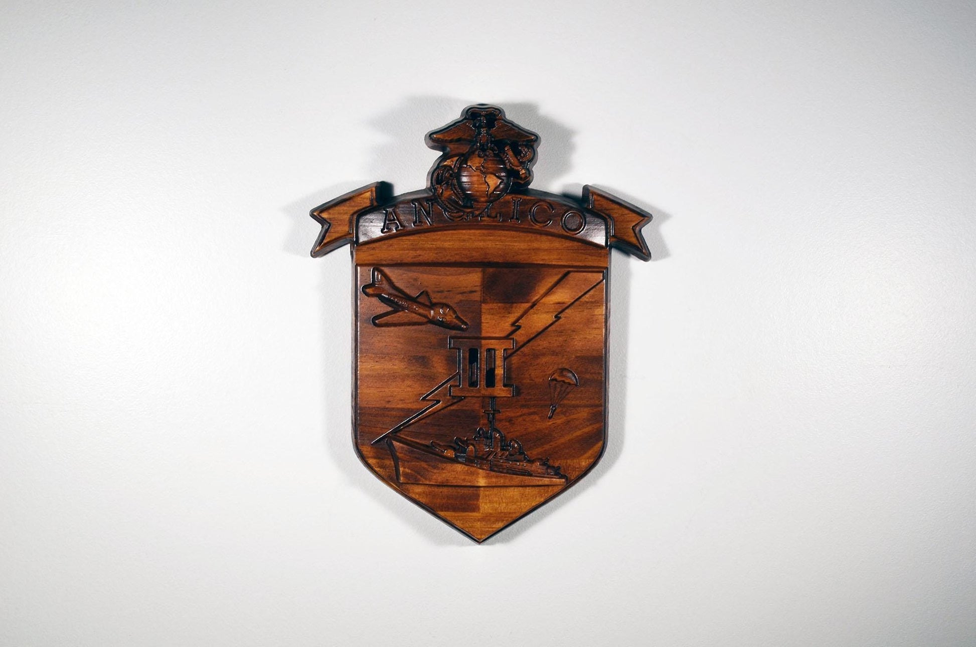 USMC 3rd Anglico 12", Unit Emblem, US Marine Corps, military plaque