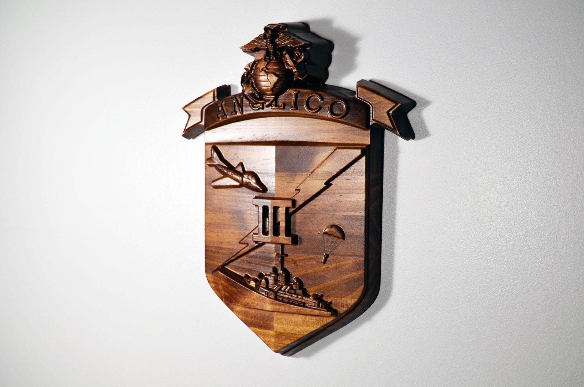 USMC 3rd Anglico 12", Unit Emblem, US Marine Corps, military plaque